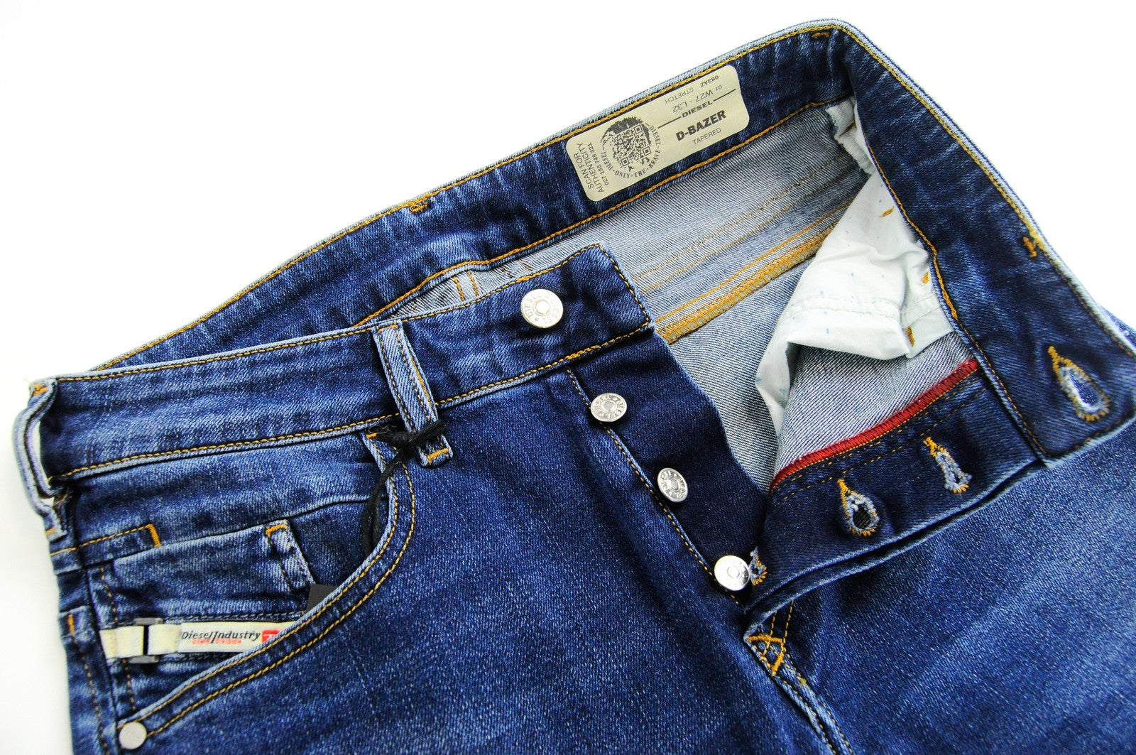 Mens DIESEL Jeans D-Bazer 083AZ W27/L32 Blue Tapered Ripped Stretchy