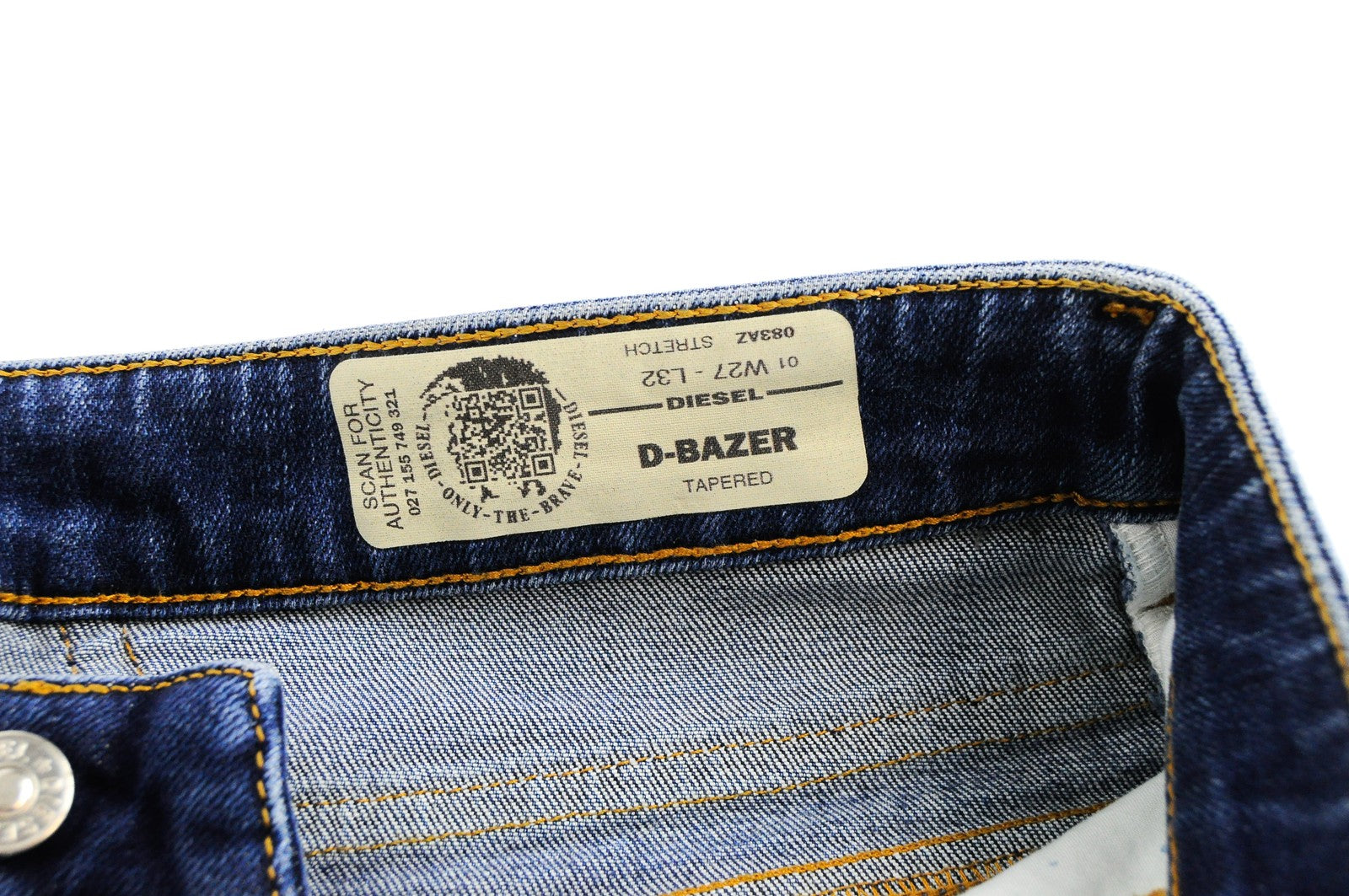 Mens DIESEL Jeans D-Bazer 083AZ W27/L32 Blue Tapered Ripped Stretchy