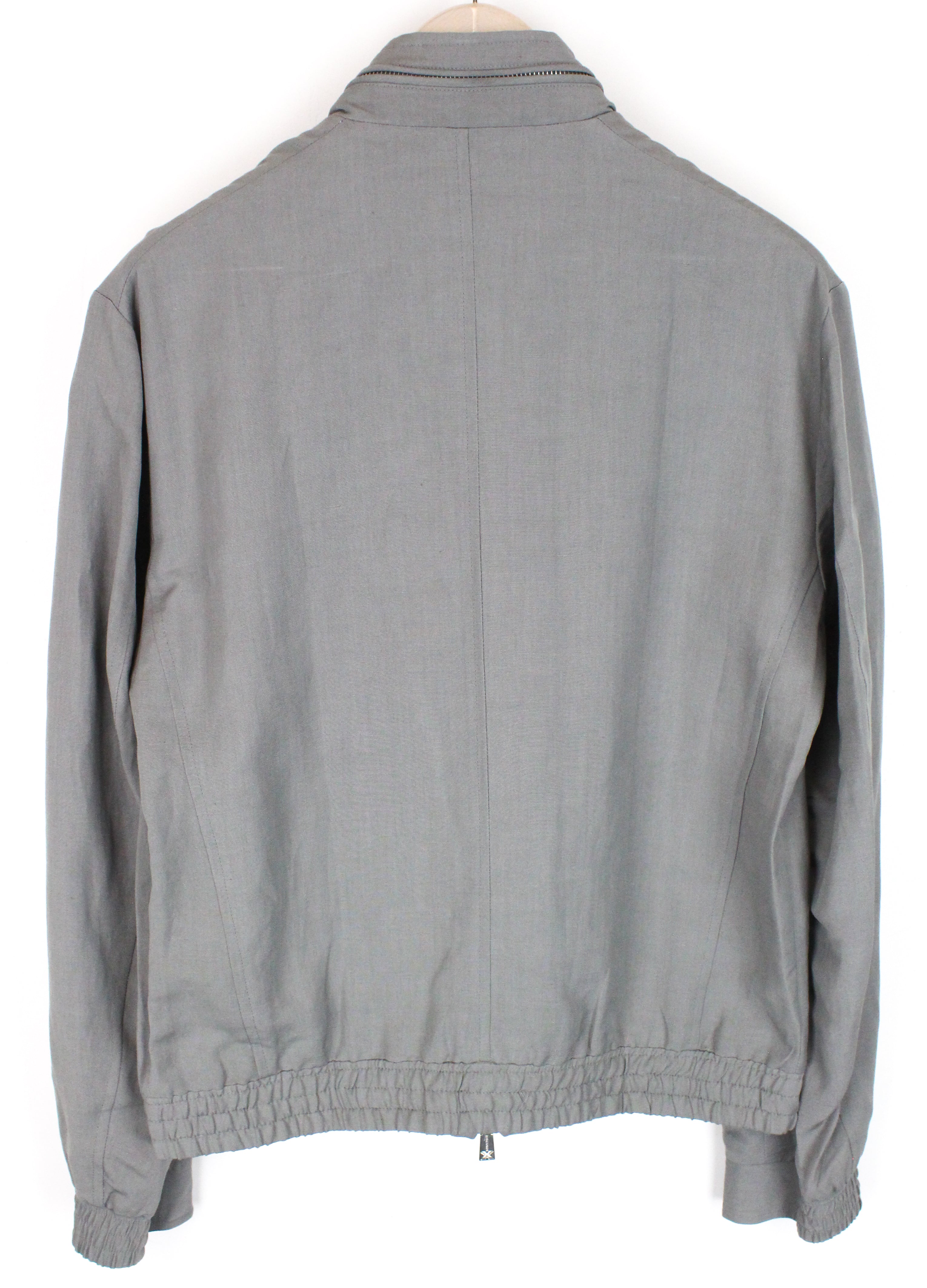 RICHMOND Men's Jacket 48 Grey Linen Blend Patched Long Sleeve Blazer