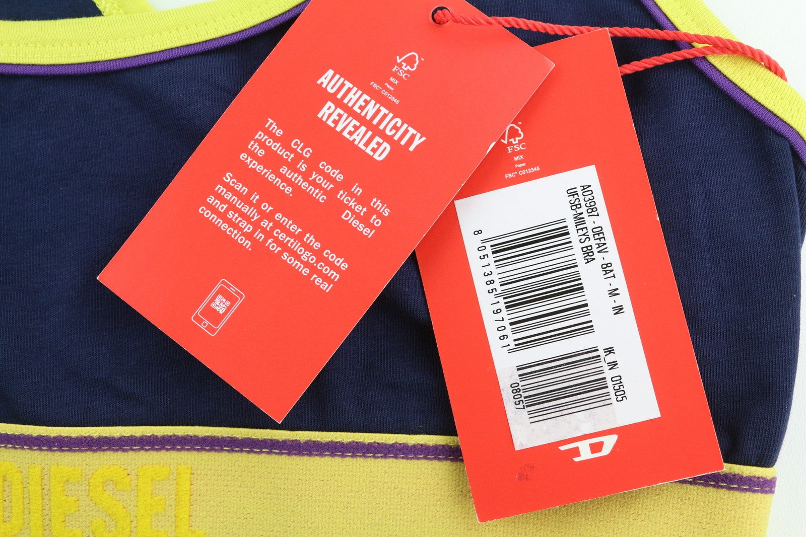 DIESEL Ufsb-Mileys Womens Sports Bra M Sleeveless Round Neck Stretchy Dark Blue