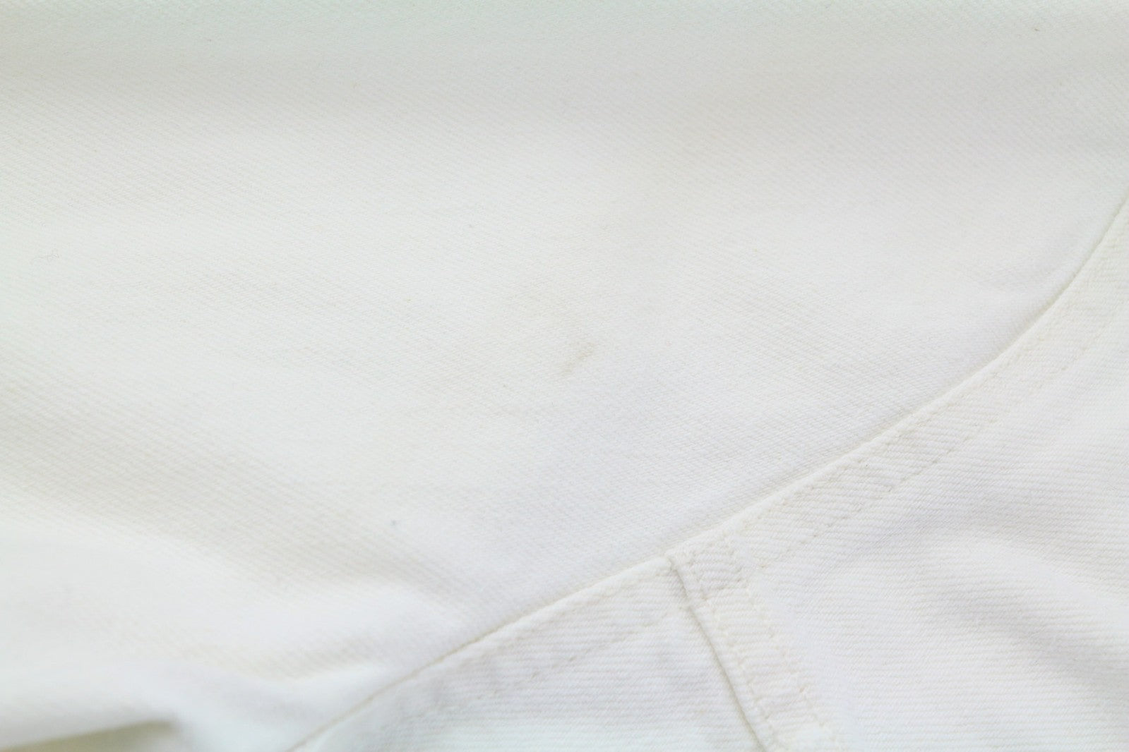 NUDIE Billy Men Jacket L Pitch White Worn Buttoned Neck Unlined Logo Light