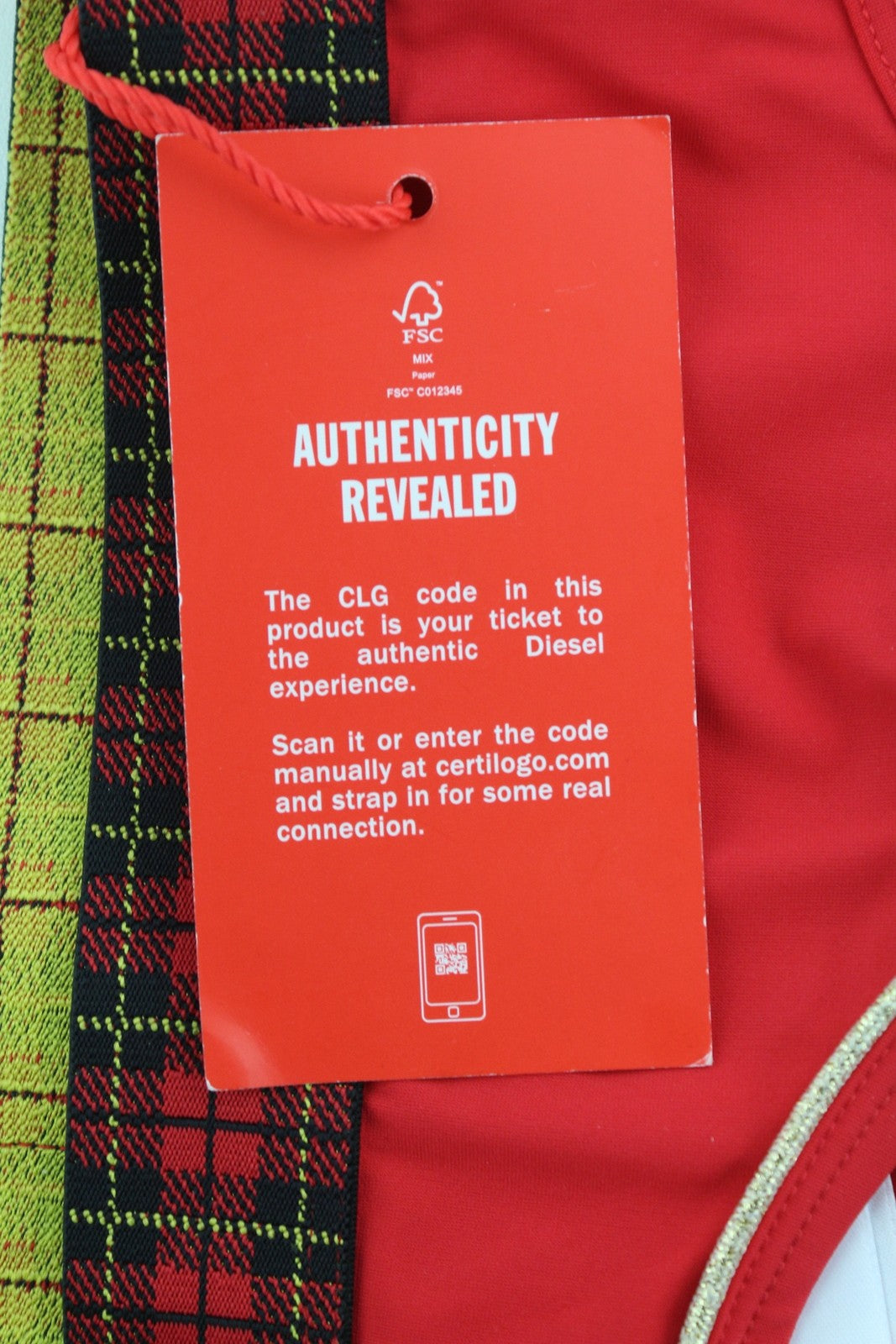 DIESEL Ufsb-Lizzys Womens Bra S Sleeveless Round Neck Front  Tartan Print Red