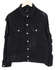 Womens DIESEL De-Visty 084WA Jacket S Black Denim Ripped Long Sleeve