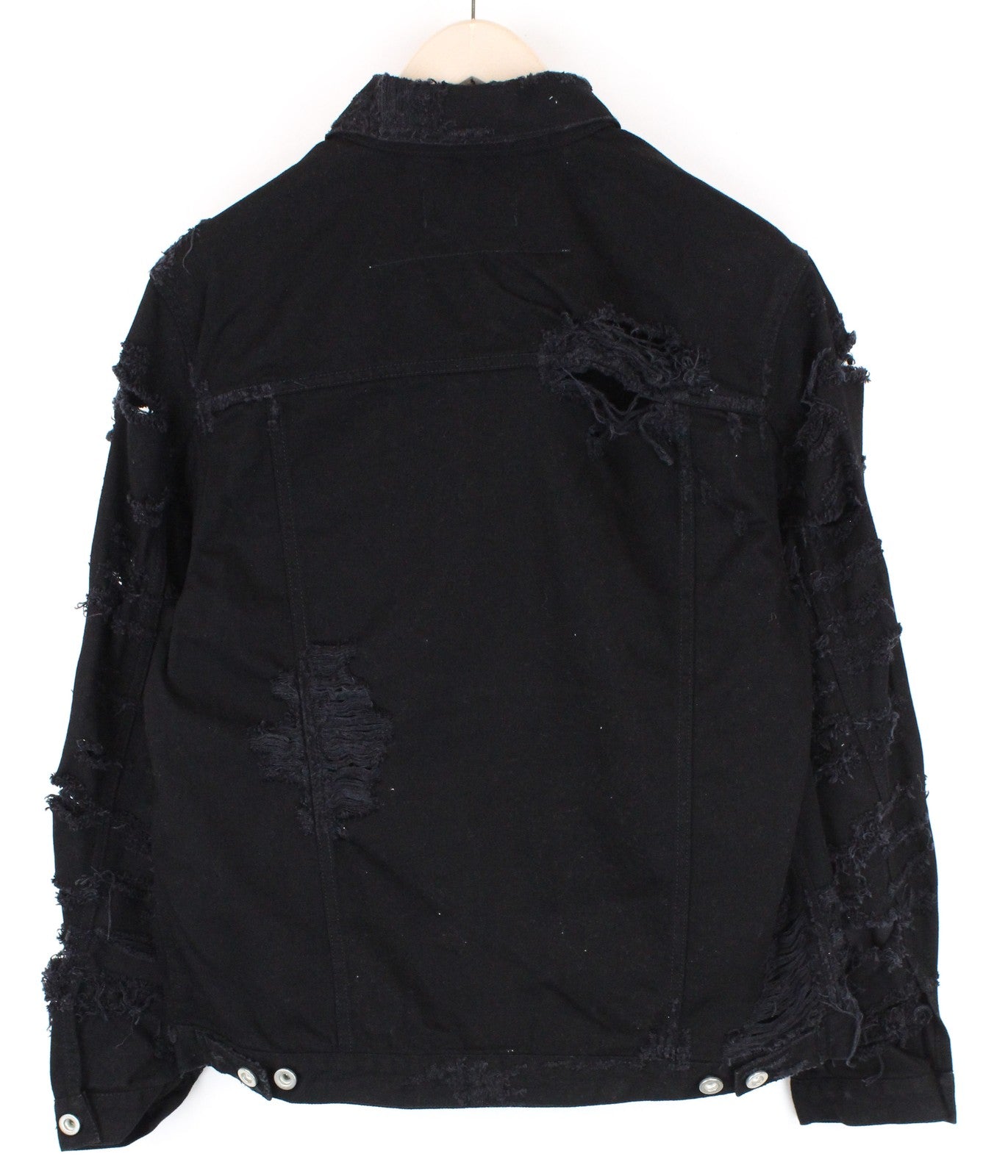 Womens DIESEL De-Visty 084WA Jacket S Black Denim Ripped Long Sleeve