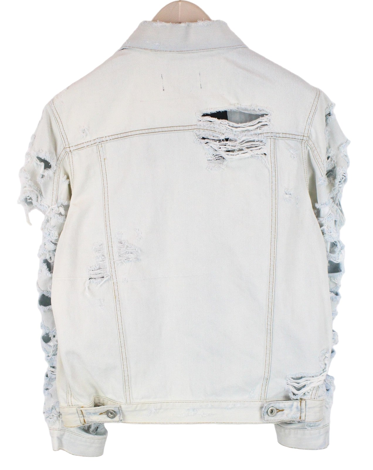 Womens DIESEL De-Visty 069AV Jacket S Blue Cotton Ripped Denim