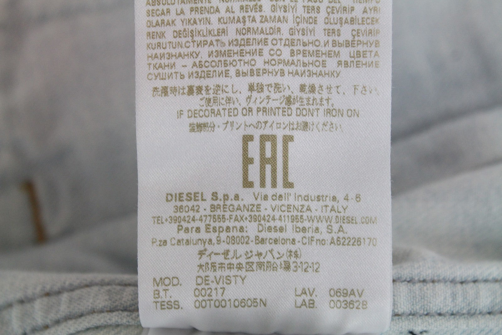 Womens DIESEL De-Visty 069AV Jacket S Blue Cotton Ripped Denim