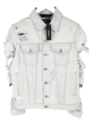Womens DIESEL De-Visty 069AV Jacket M Blue Denim Ripped Cotton