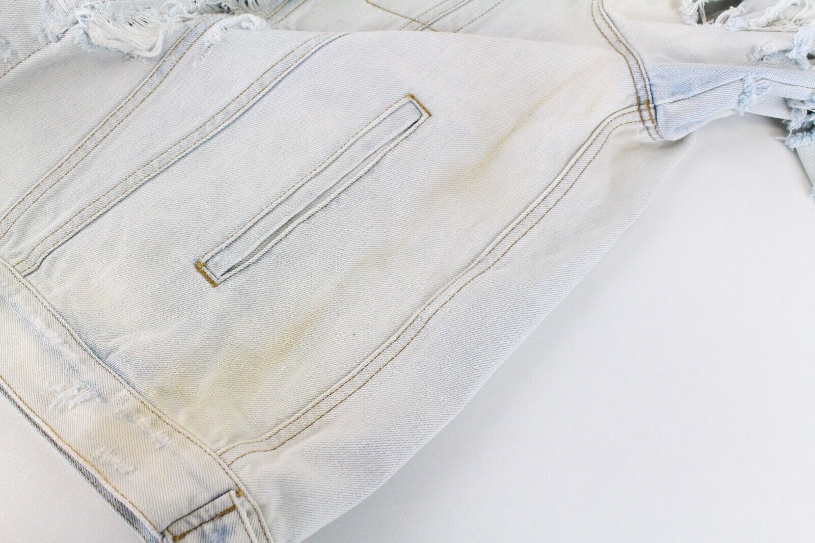 Womens DIESEL De-Visty 069AV Jacket M Blue Denim Ripped Cotton