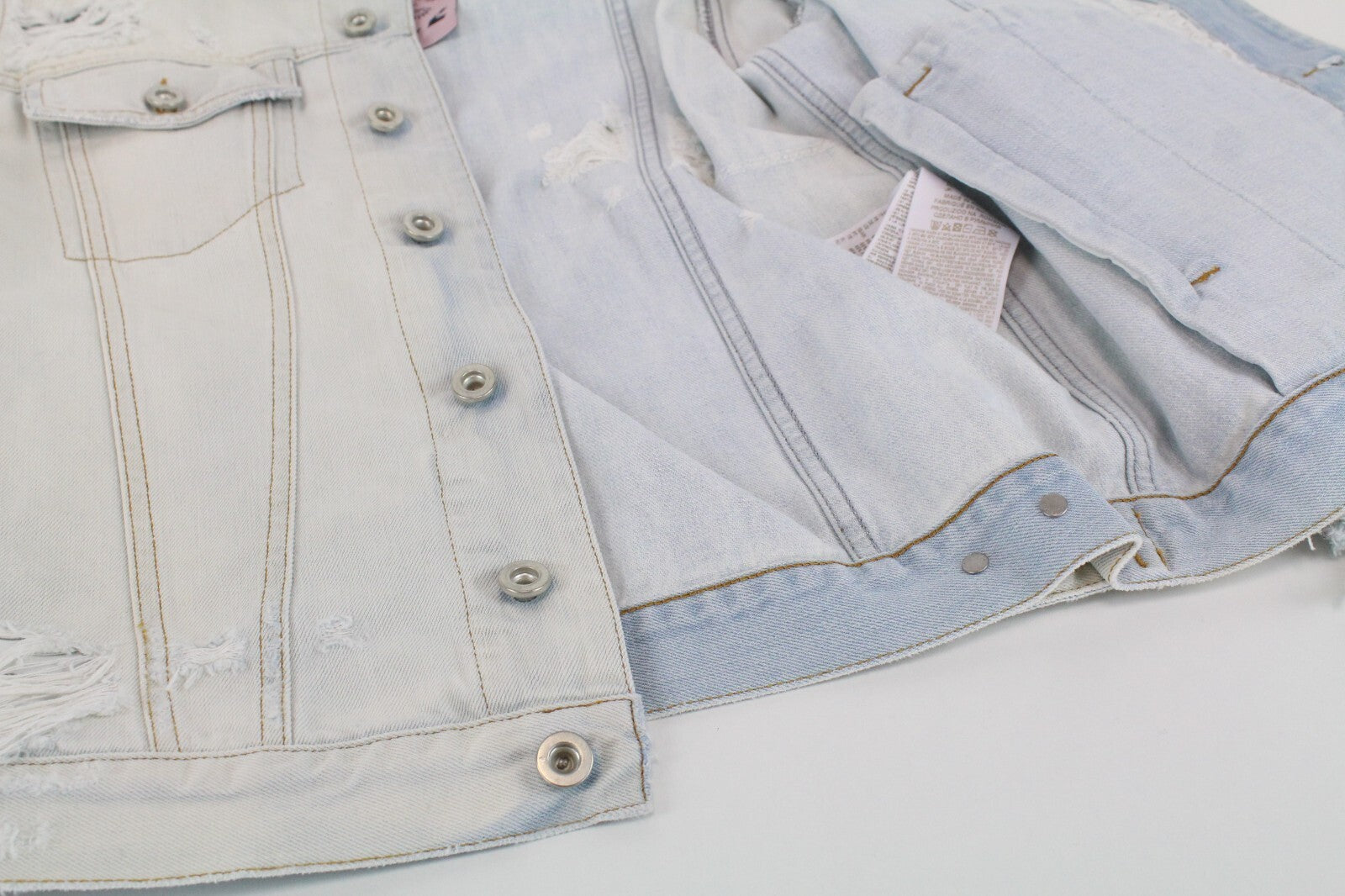 Womens DIESEL De-Visty 069AV Jacket M Blue Denim Ripped Cotton