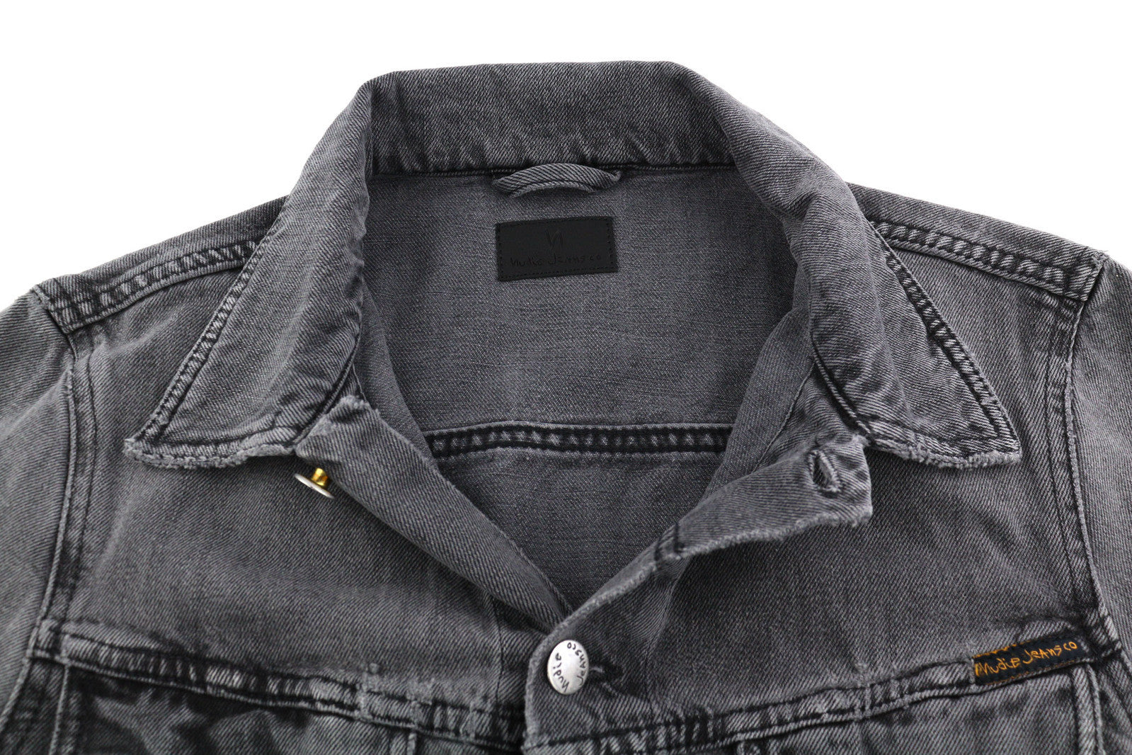 NUDIE Billy Men Jacket S Desolation Button Unlined Logo Patch Pockets Denim