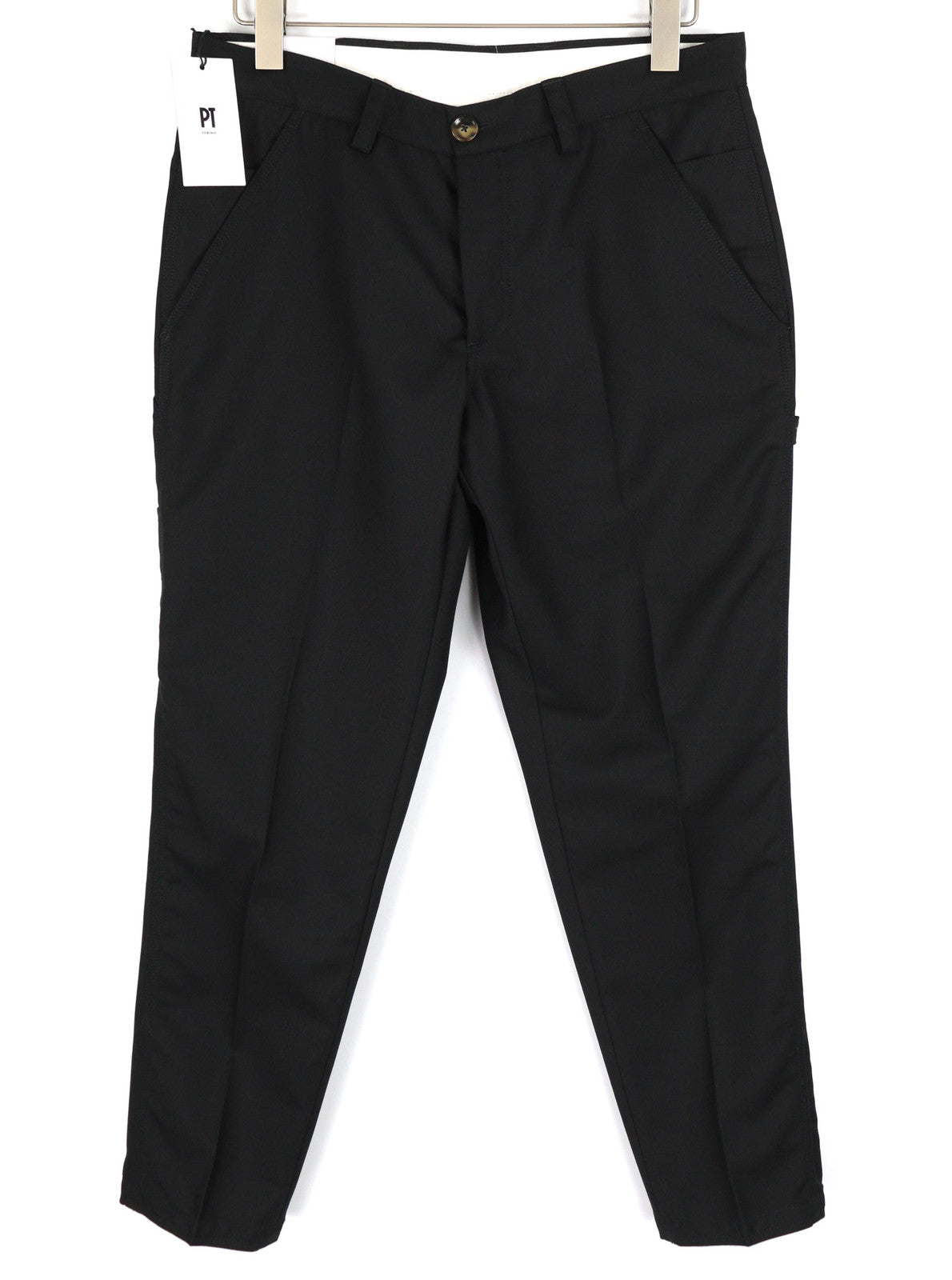 PT TORINO The Worker Men Trousers W38 Fleece Wool Blend Tapered Fit Buttoned