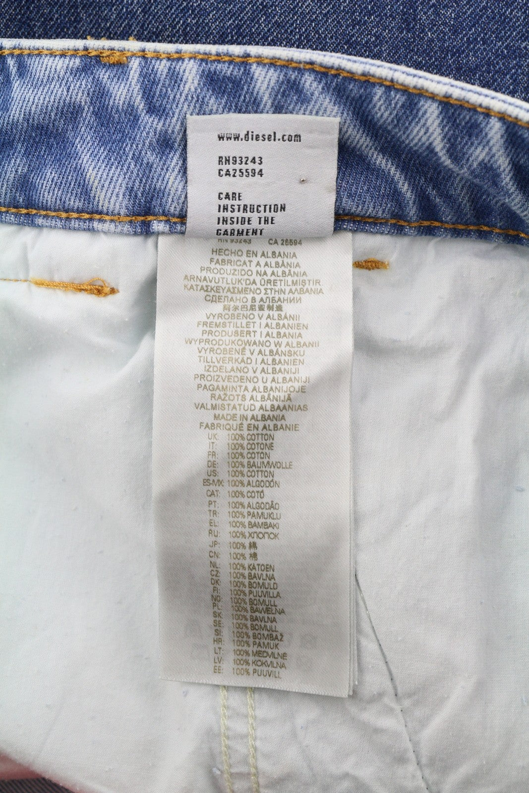 DIESEL P-5-D 0GHAW Men Jeans W34 Loose Fit Tapered Leg Zip Washed Blue RRP€425