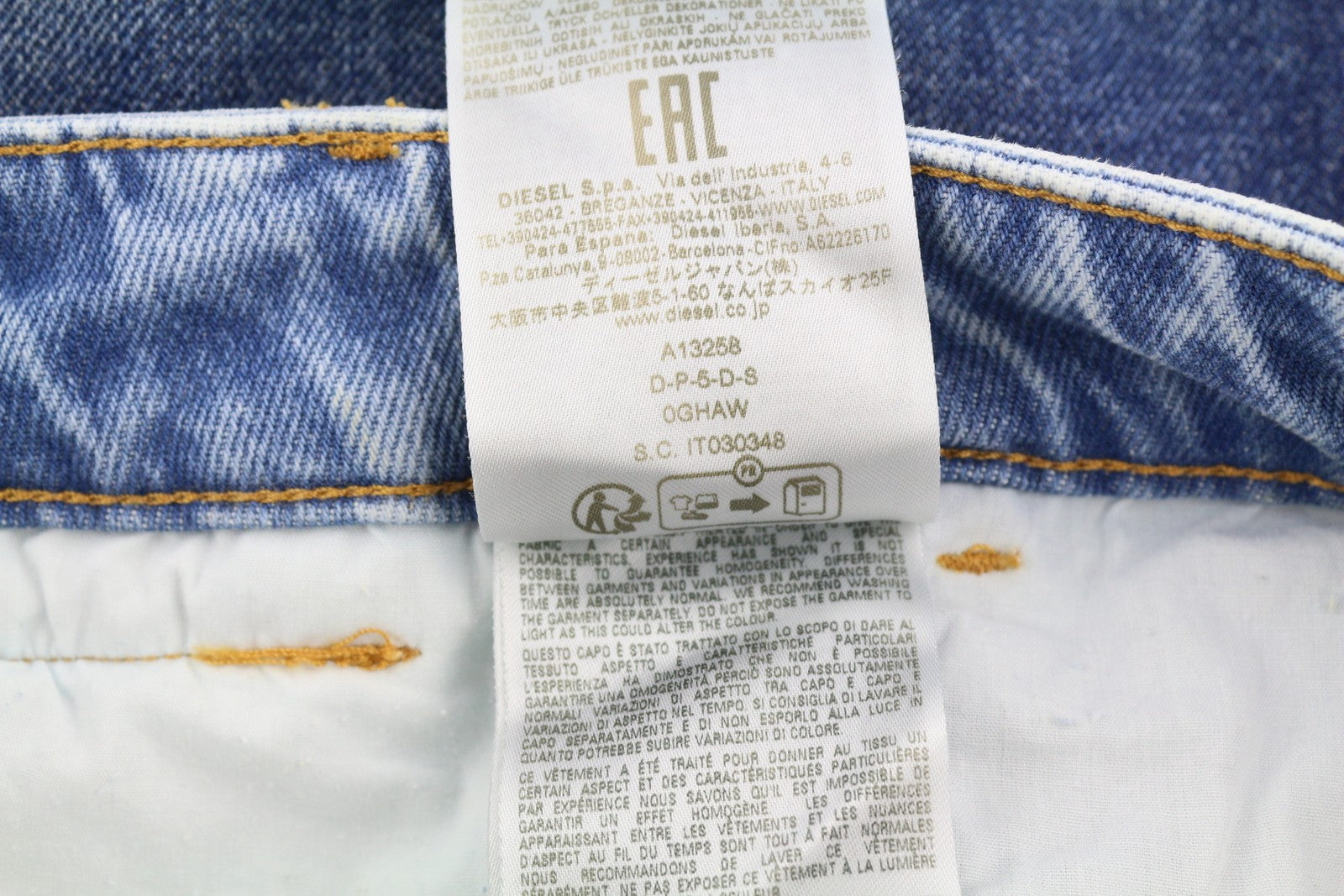 DIESEL P-5-D 0GHAW Men Jeans W34 Loose Fit Tapered Leg Zip Washed Blue RRP€425