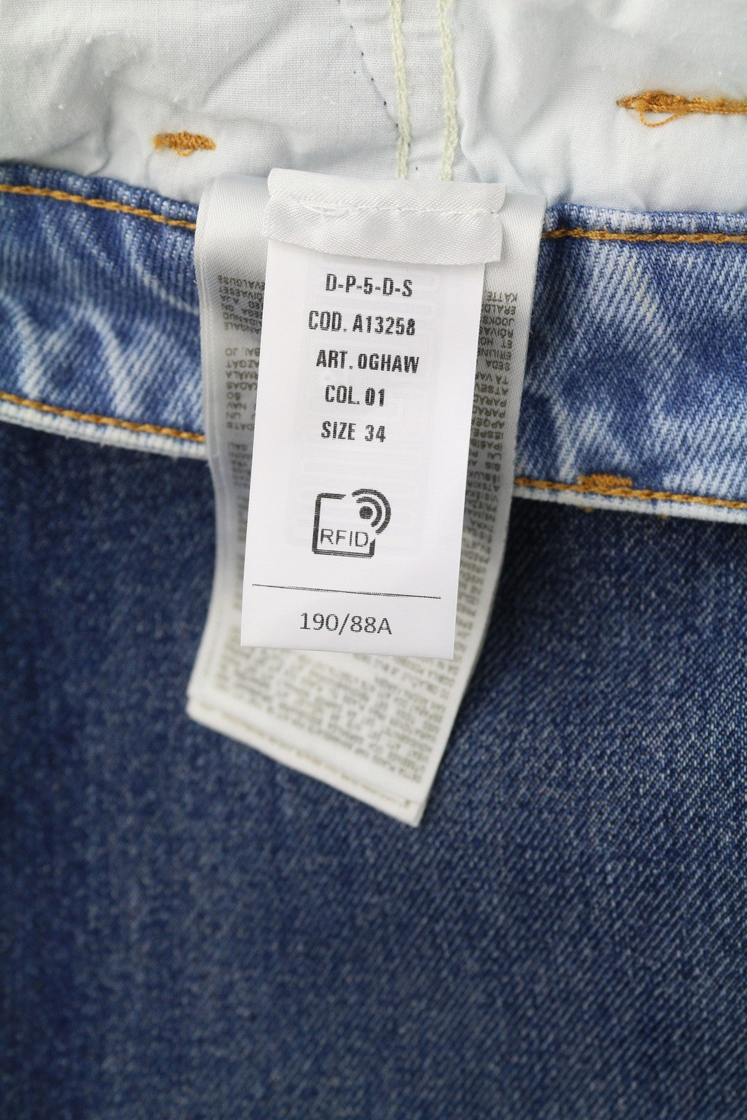 DIESEL P-5-D 0GHAW Men Jeans W34 Loose Fit Tapered Leg Zip Washed Blue RRP€425