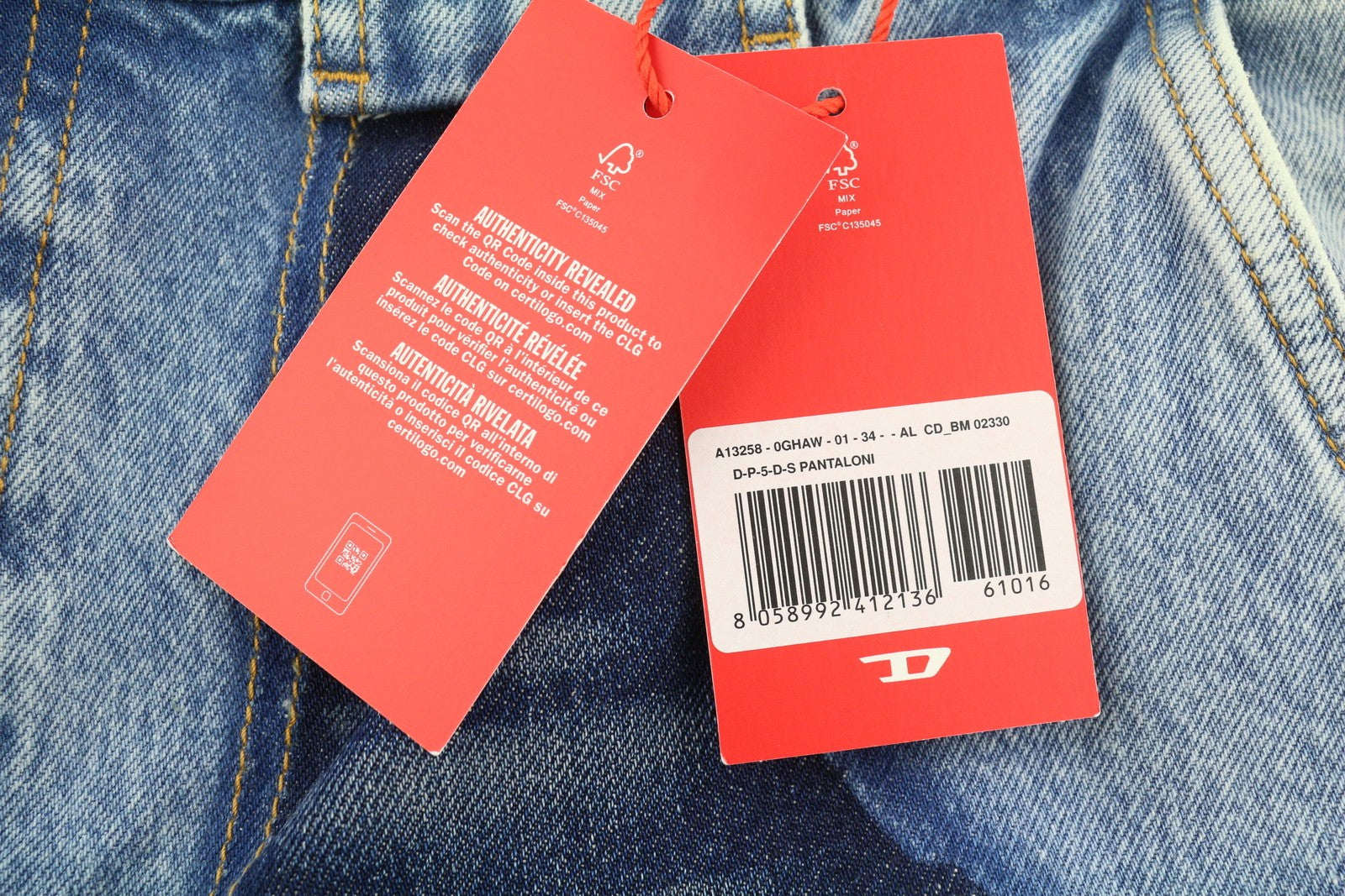 DIESEL P-5-D 0GHAW Men Jeans W34 Loose Fit Tapered Leg Zip Washed Blue RRP€425