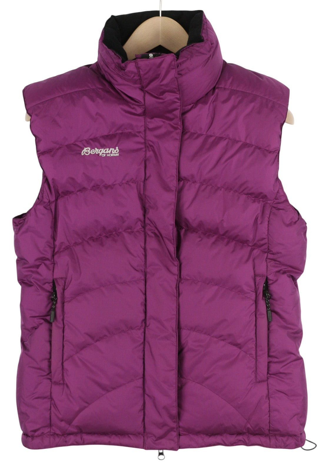 BERGANS OF NORWAY 5311 Down Women Waistcoat S Purple Full Zip Insulated Quilted