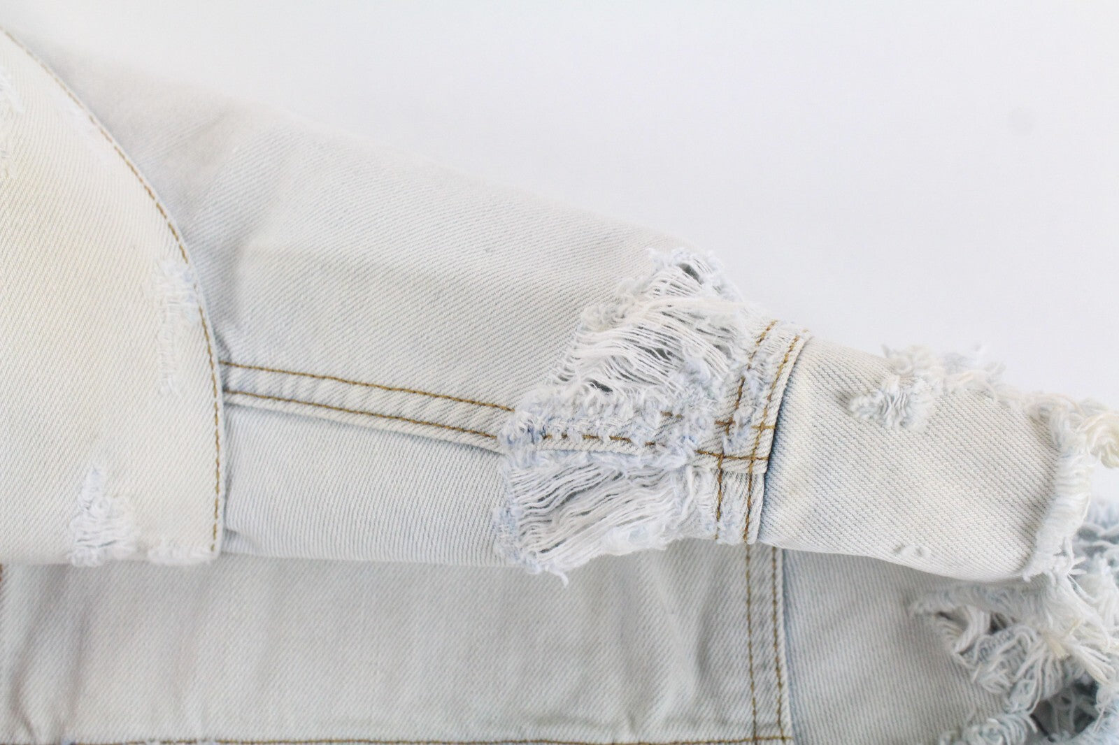 DIESEL De-Visty 069AV Jacket Women L Blue Grey Denim Ripped Cotton