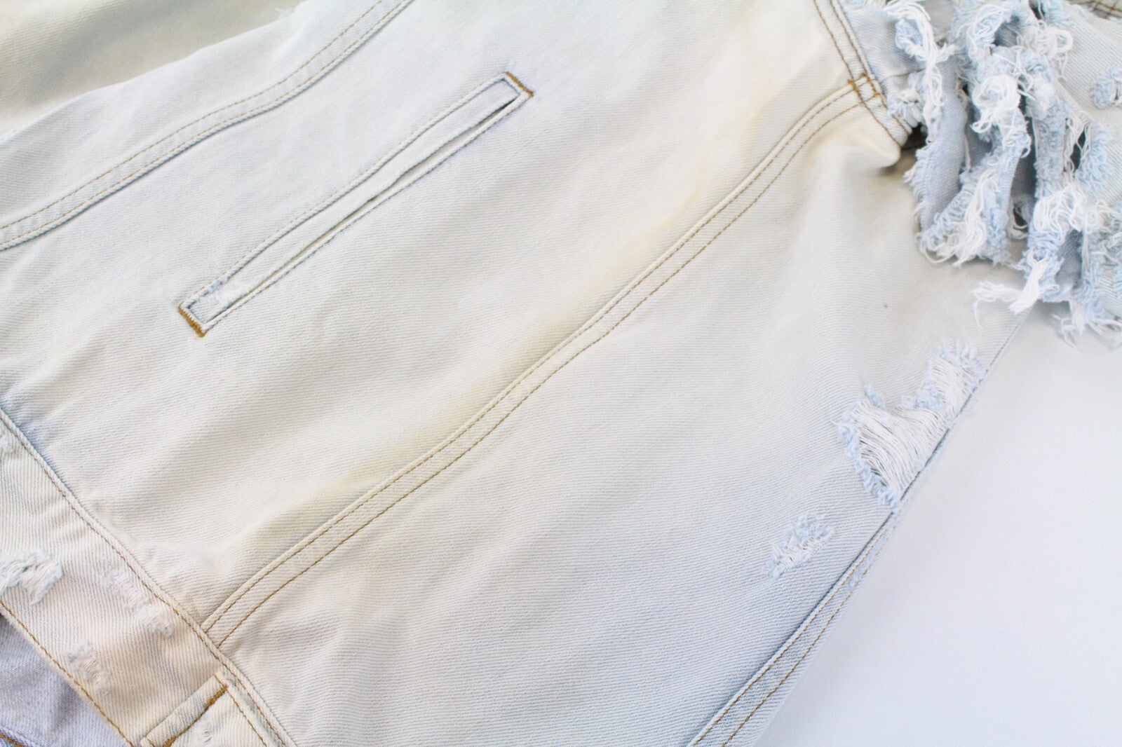 DIESEL De-Visty 069AV Jacket Women L Blue Grey Denim Ripped Cotton