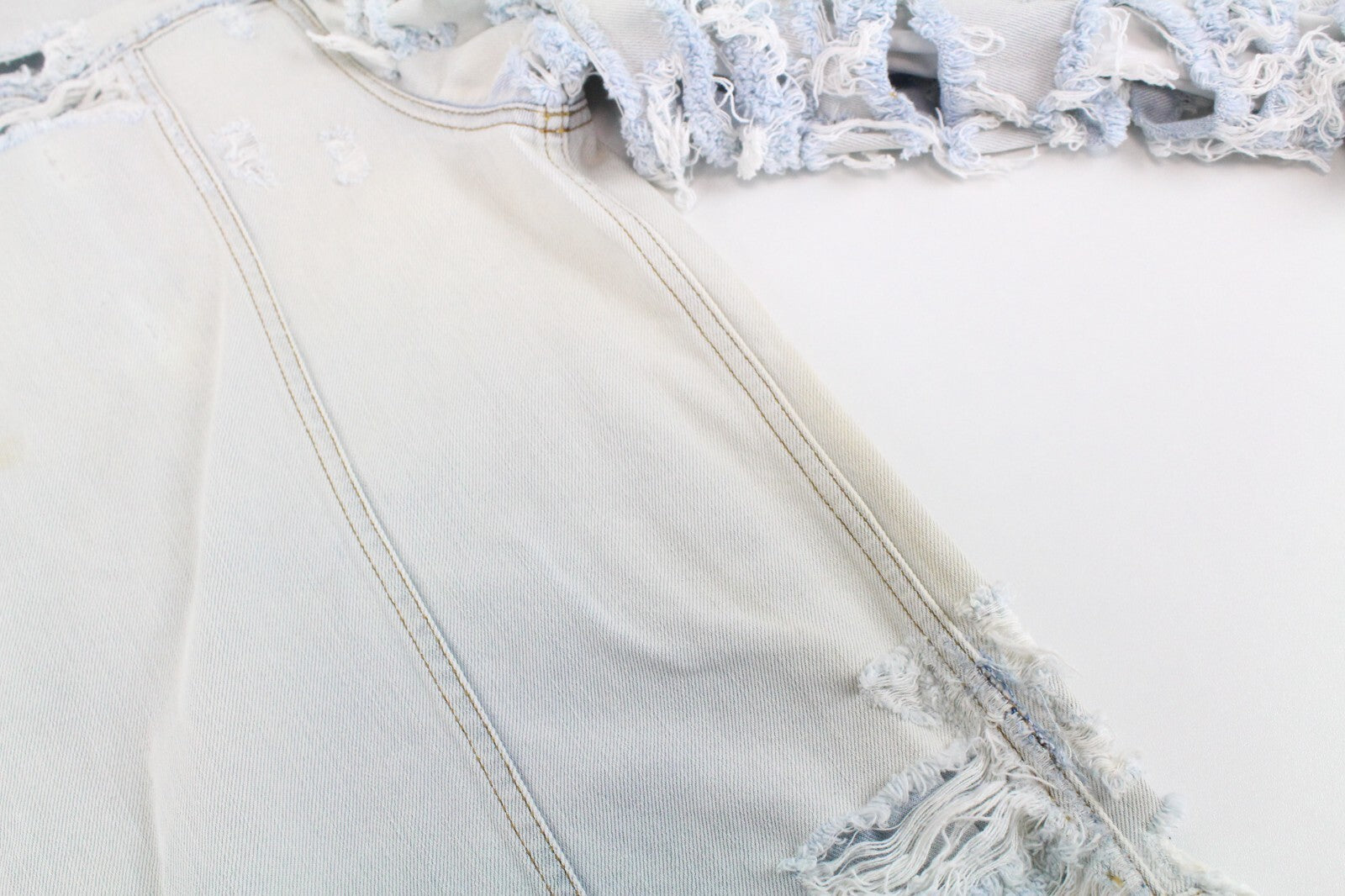 DIESEL De-Visty 069AV Jacket Women L Blue Grey Denim Ripped Cotton