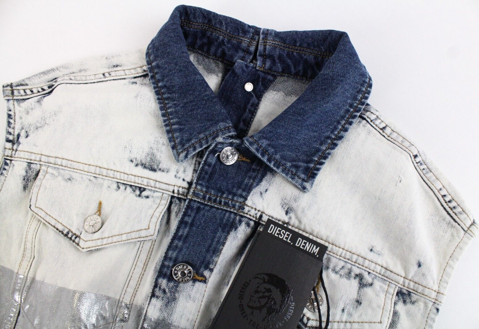 Womens DIESEL De-Dyane 0890Q Dress XS Blue Denim Sleeveless RRP€350