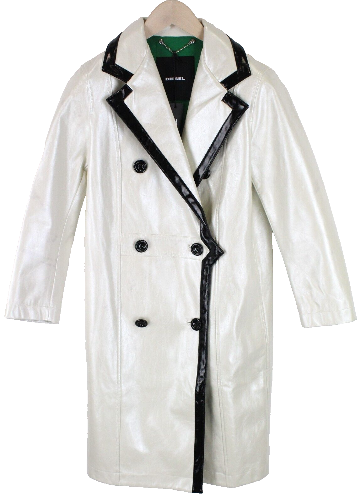 Womens DIESEL Marilou Coat S Beige Double-Breasted Lined Notch RRP€400