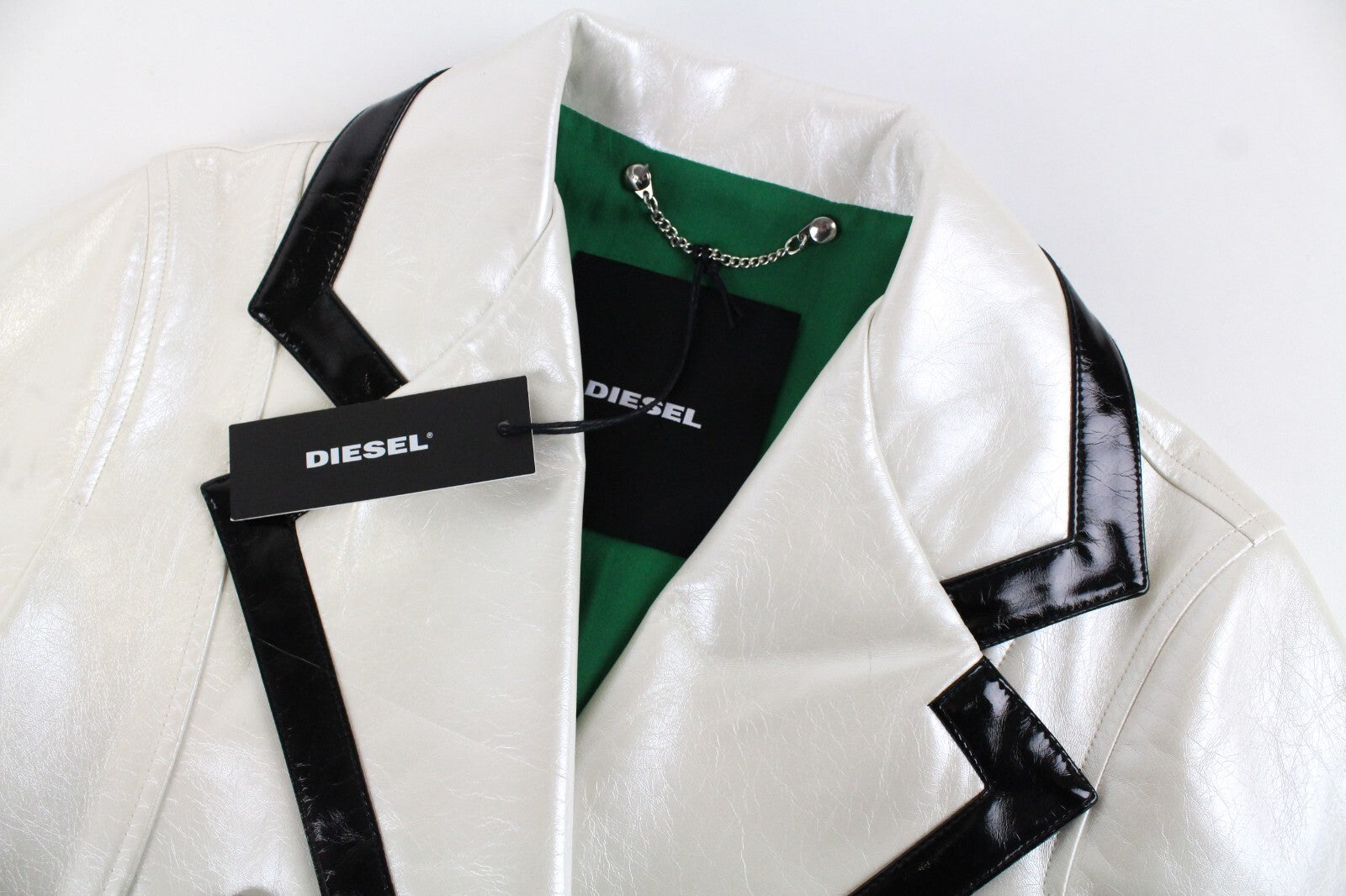 Womens DIESEL Marilou Coat S Beige Double-Breasted Lined Notch RRP€400