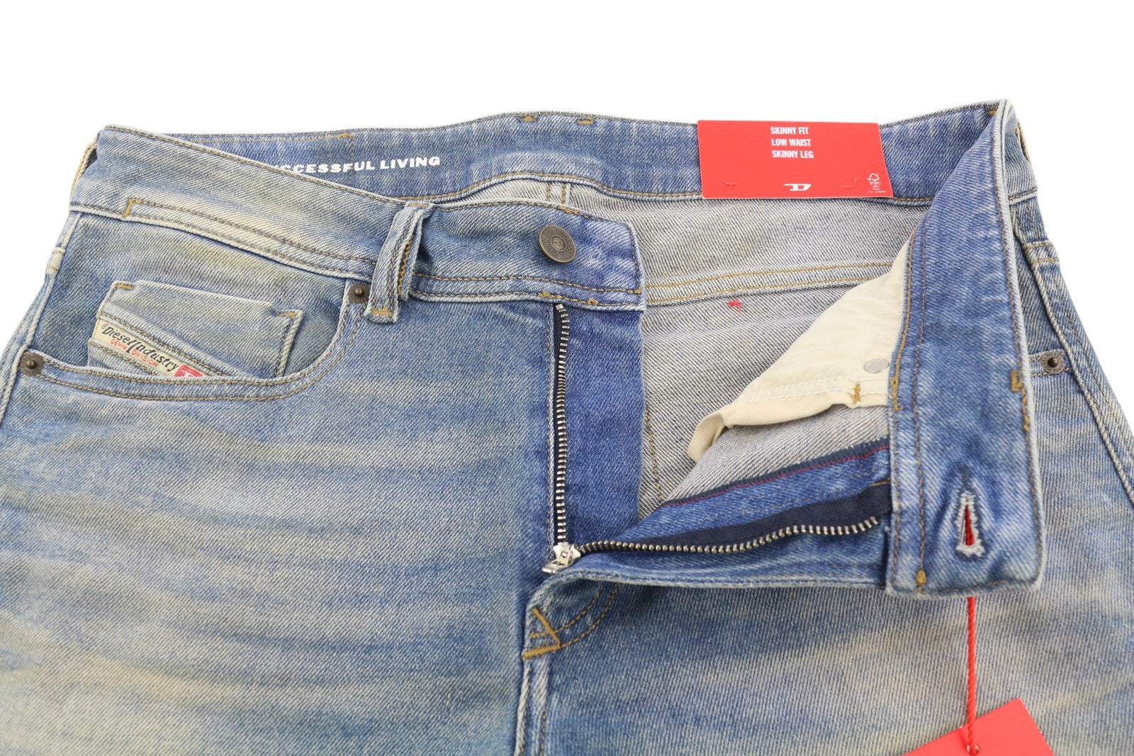 DIESEL 1979 Sleenker 09H71 Men Jeans W32/L30 Skinny Fit Low Waist Blue RRP€225