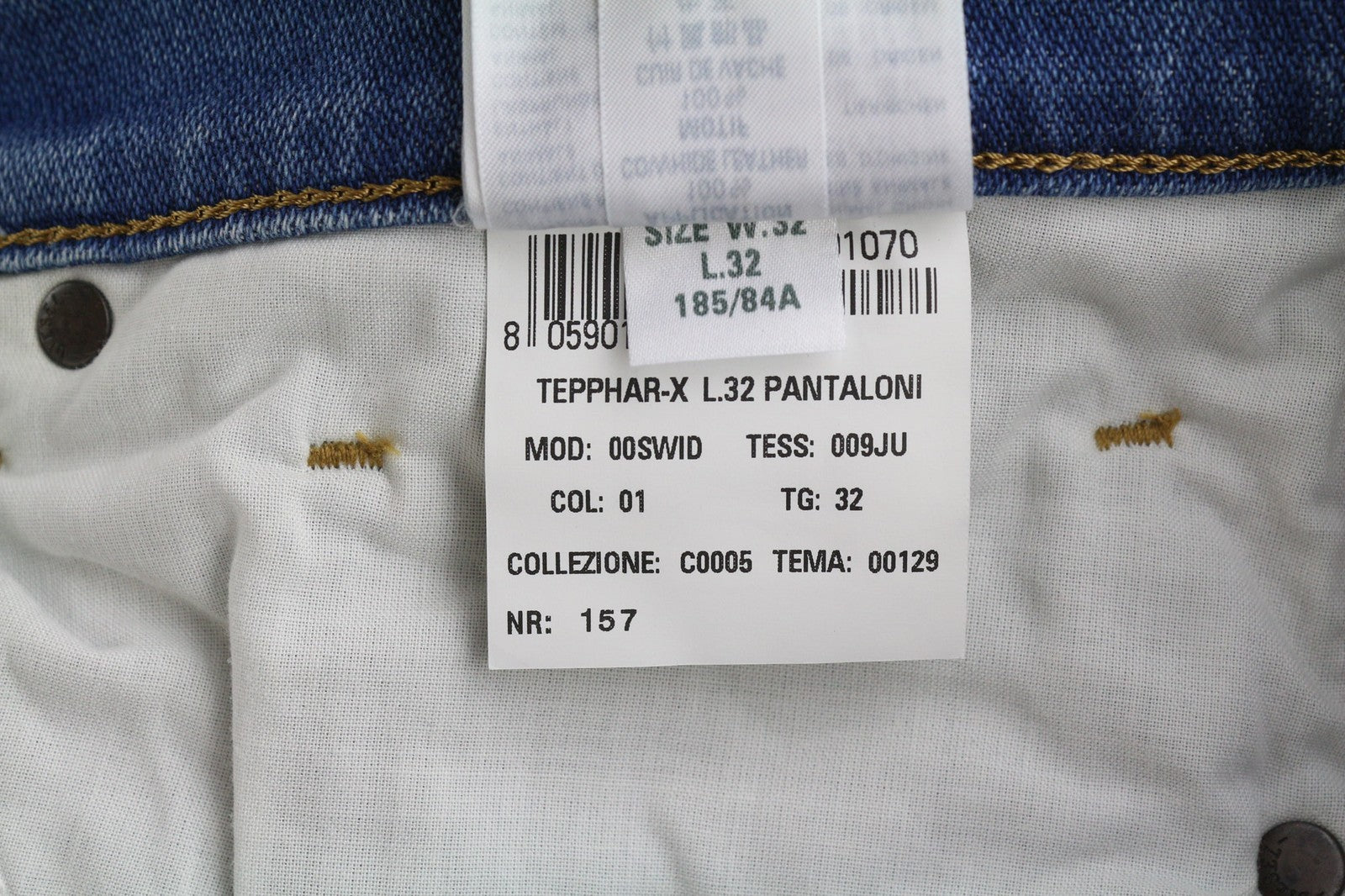 DIESEL Tepphar 009JU Mens Jeans W32/L32 Slim Stretchy Washed Denim Blue RRP€200