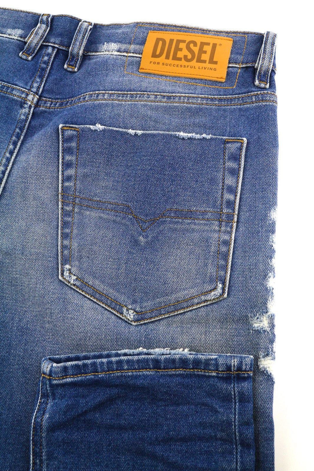 DIESEL Tepphar 009JU Mens Jeans W32/L32 Slim Stretchy Washed Denim Blue RRP€200