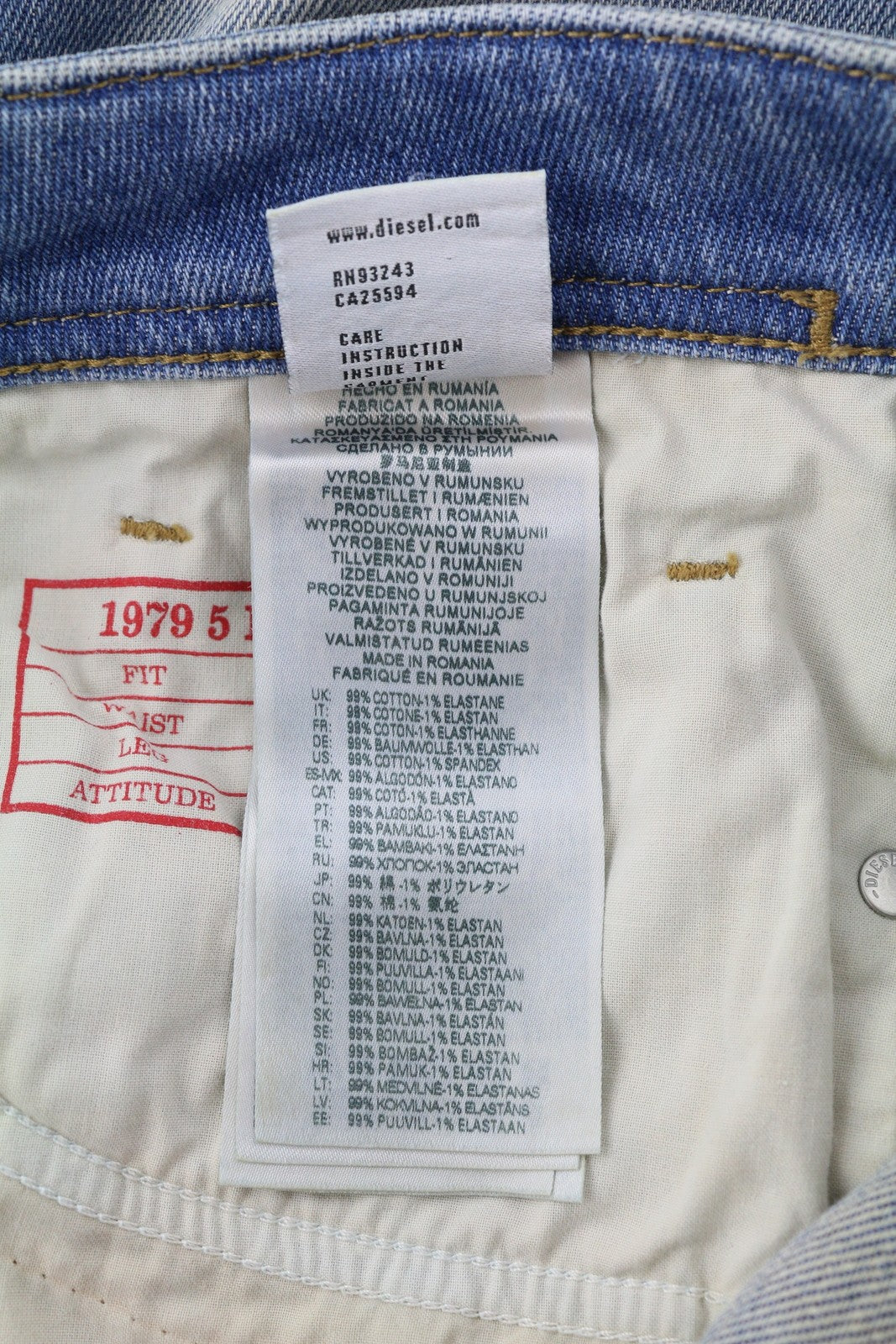 DIESEL 1979 Sleenker 09H71 Men Jeans W34/L30 Skinny Fit Low Waist RRP€225 Blue