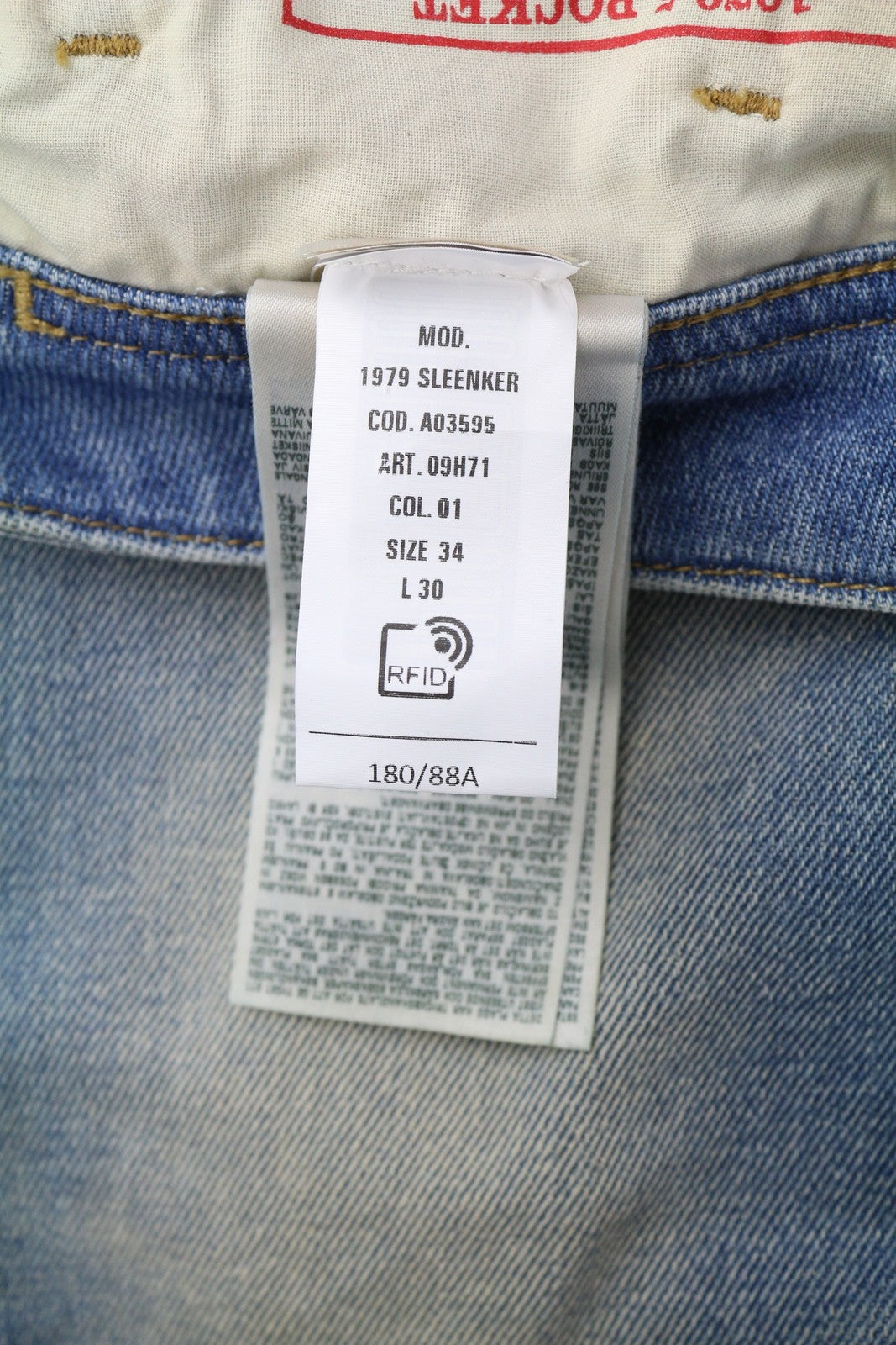 DIESEL 1979 Sleenker 09H71 Men Jeans W34/L30 Skinny Fit Low Waist RRP€225 Blue