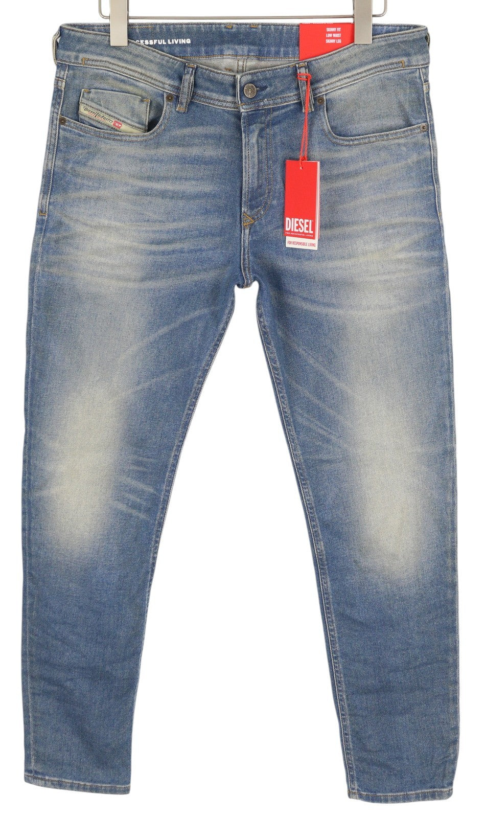 DIESEL 1979 Sleenker 09H71 Men Jeans W34/L30 Skinny Fit Low Waist RRP€225 Blue
