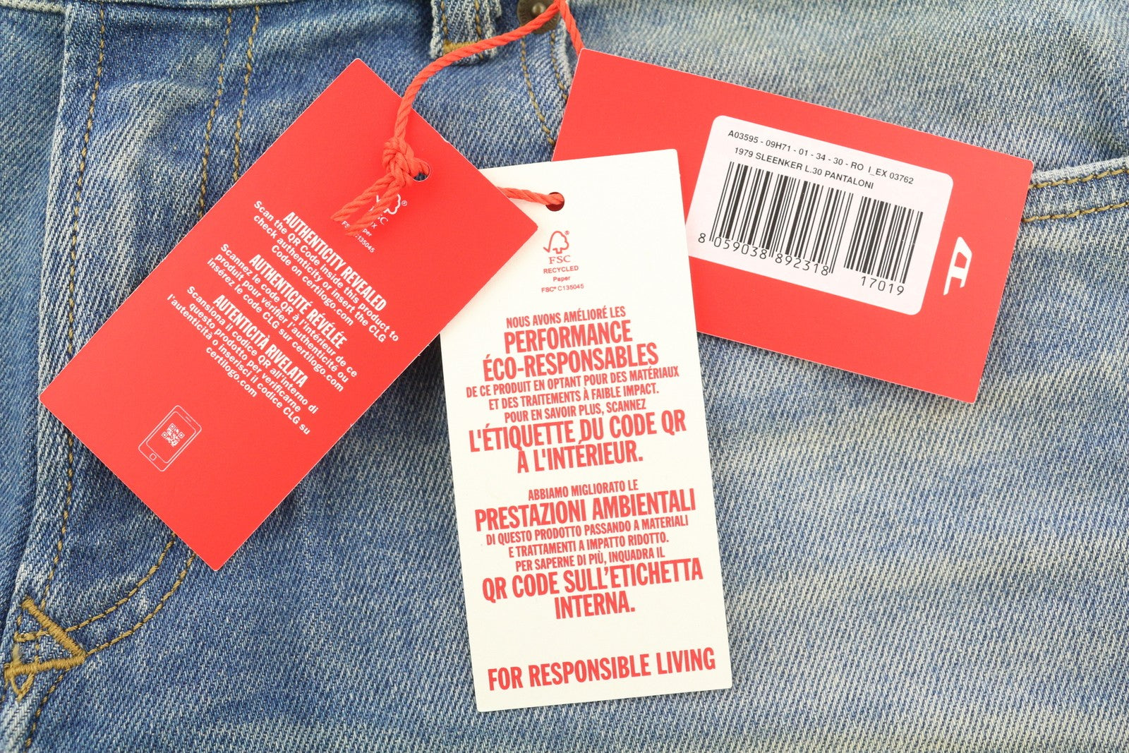 DIESEL 1979 Sleenker 09H71 Men Jeans W34/L30 Skinny Fit Low Waist RRP€225 Blue