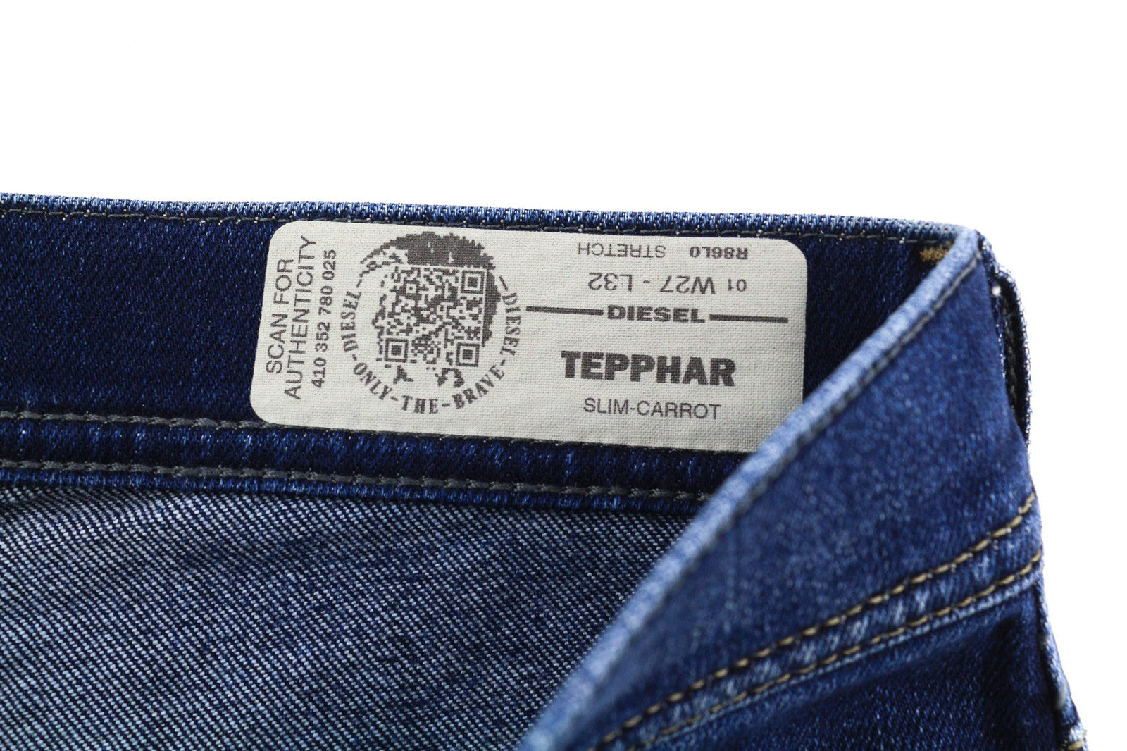 DIESEL Tepphar R86L0 Mens Jeans W27/L32 Slim Carrot  Stretchy Washed Blue Denim