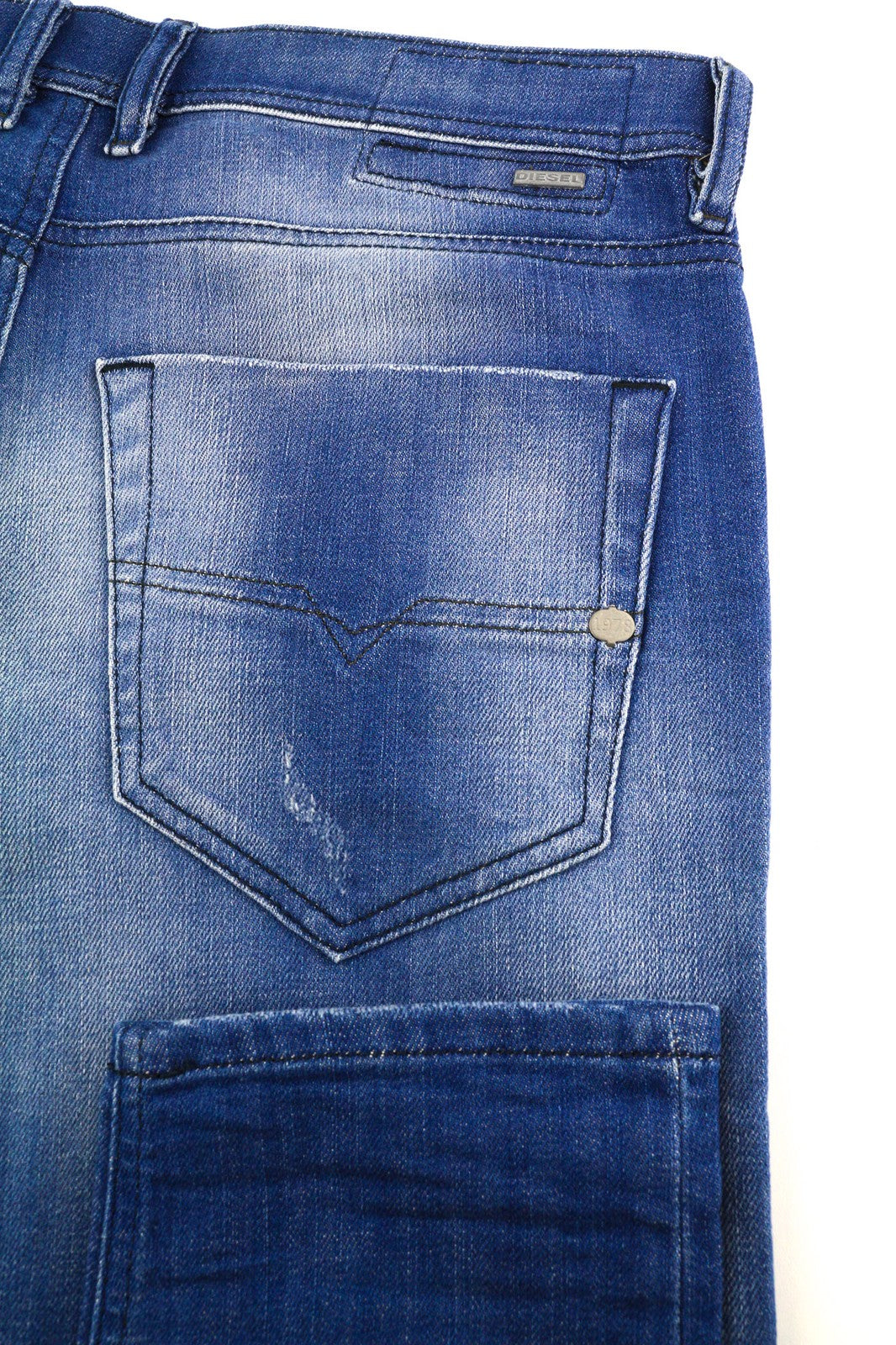 DIESEL Tepphar 0855G Mens Jeans W32/L32 Slim Carrot  Stretchy Washed Buttoned