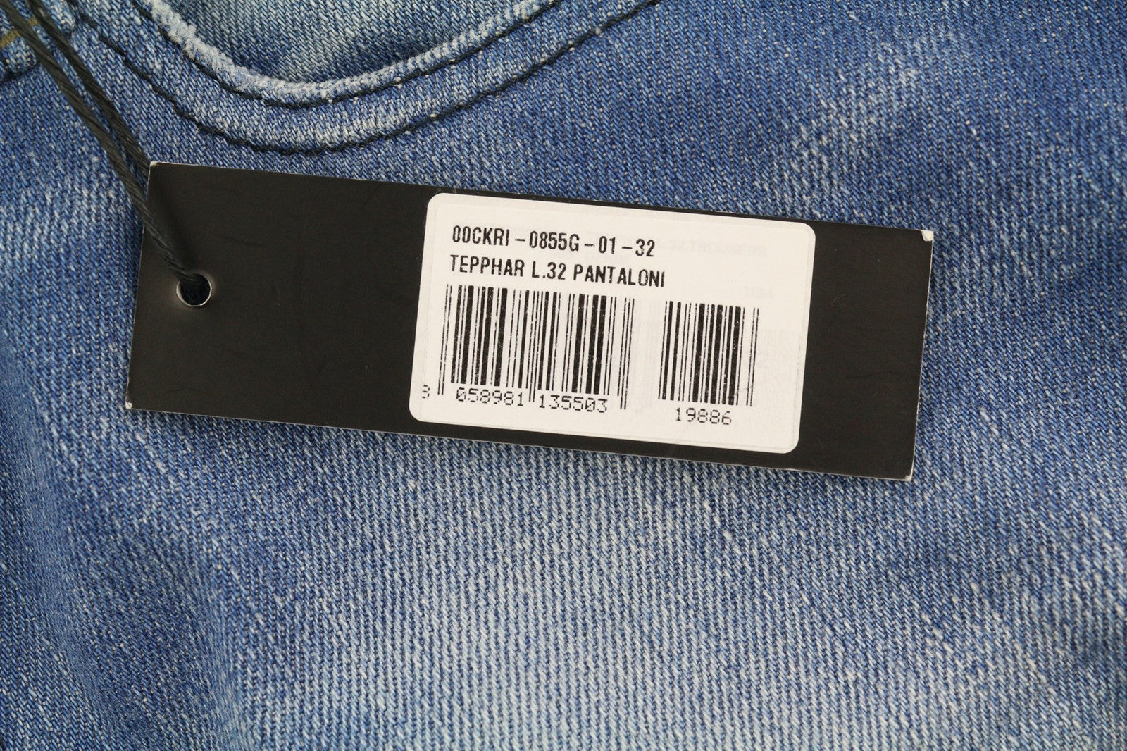 DIESEL Tepphar 0855G Mens Jeans W32/L32 Slim Carrot  Stretchy Washed Buttoned