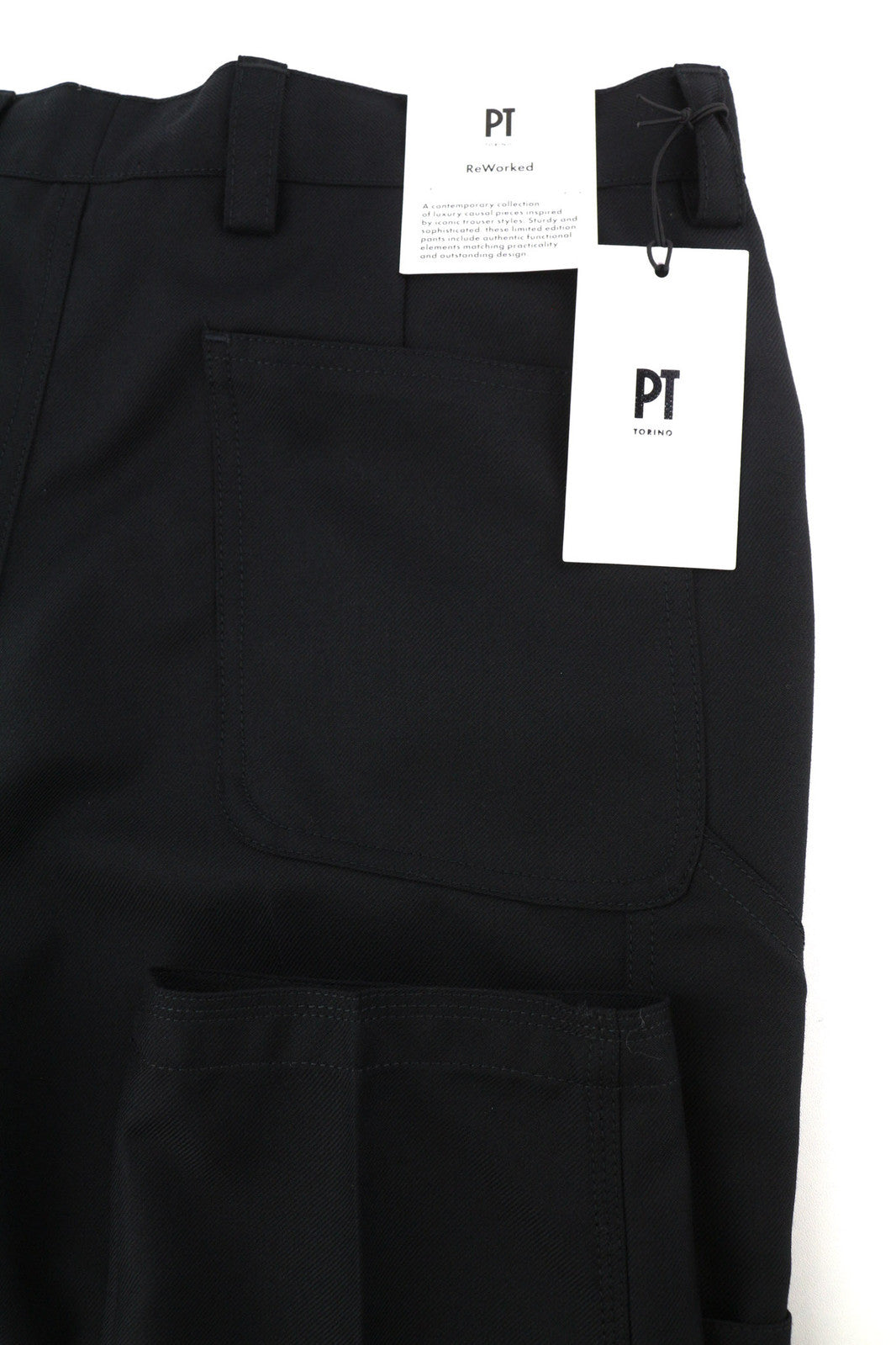 PT TORINO The Worker Men Trousers W36 Fleece Wool Blend Tapered Fit Buttoned