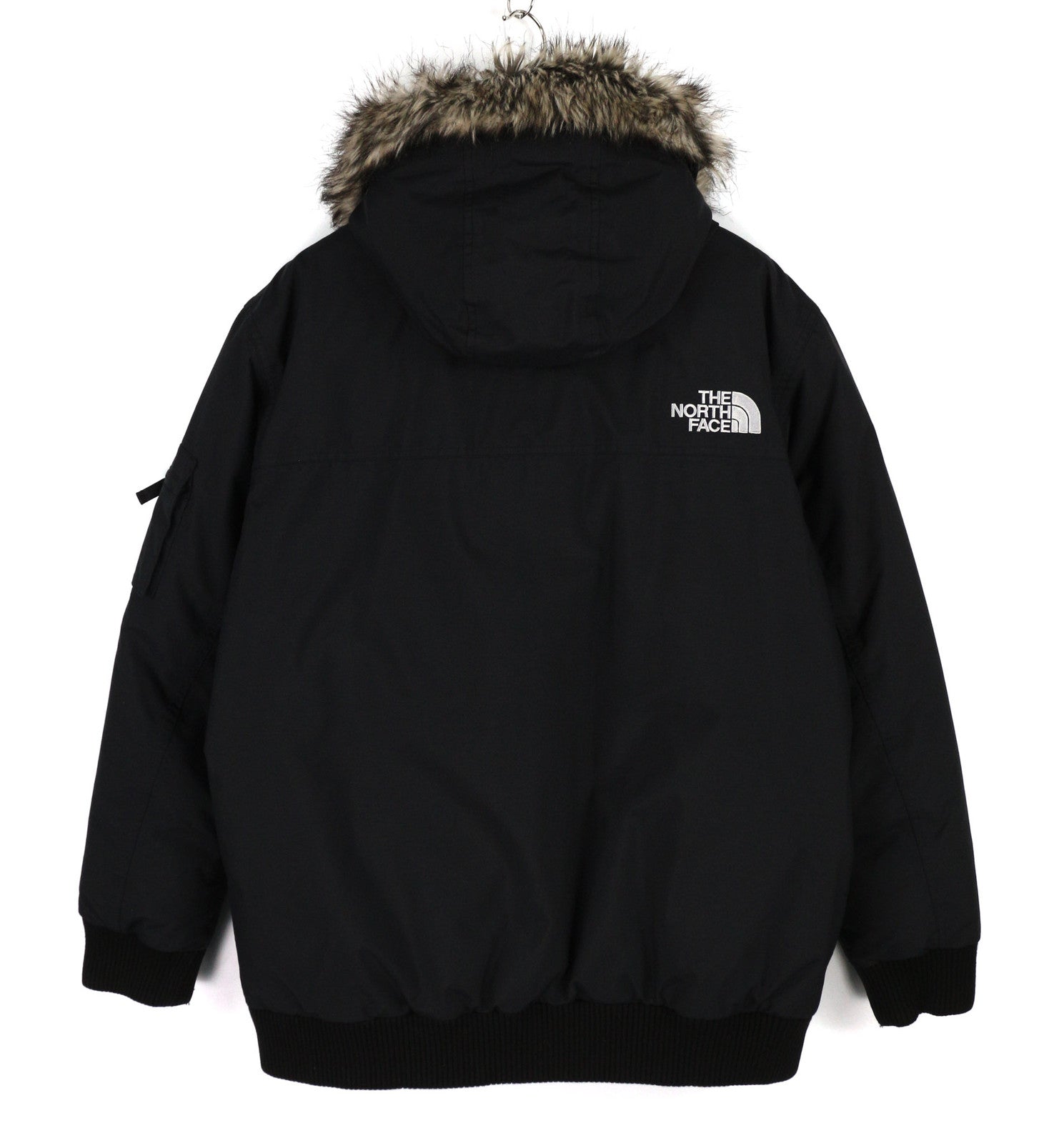 THE NORTH FACE Men Jacket XL Black Hooded Goose Down Insulated Logo DryVent