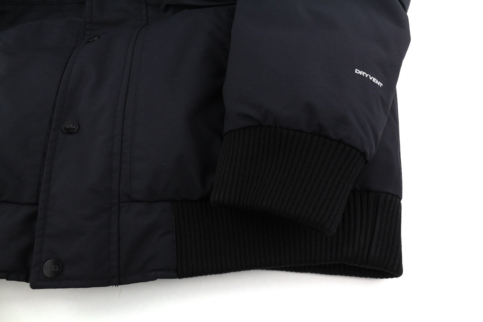 THE NORTH FACE Men Jacket XL Black Hooded Goose Down Insulated Logo DryVent