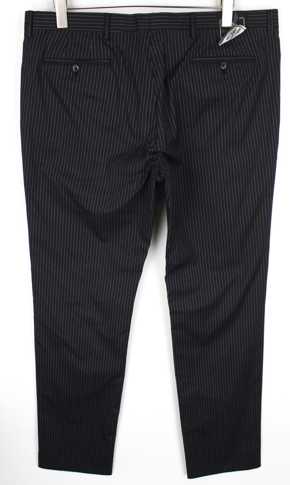 RICHMOND Men's Trousers 54 Grey Cotton Blend Stretch Stripe Pattern Smart
