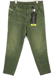 DIESEL D-Azerr Jogg 069WH Mens Jeans W34 Straight Stretchy Washed Green RRP€250