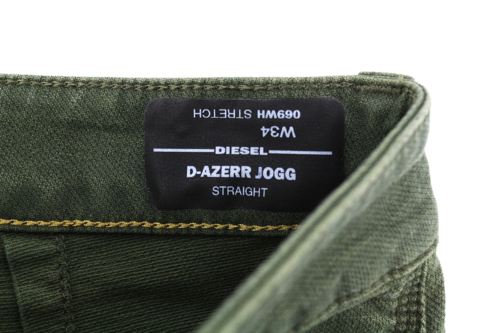 DIESEL D-Azerr Jogg 069WH Mens Jeans W34 Straight Stretchy Washed Green RRP€250