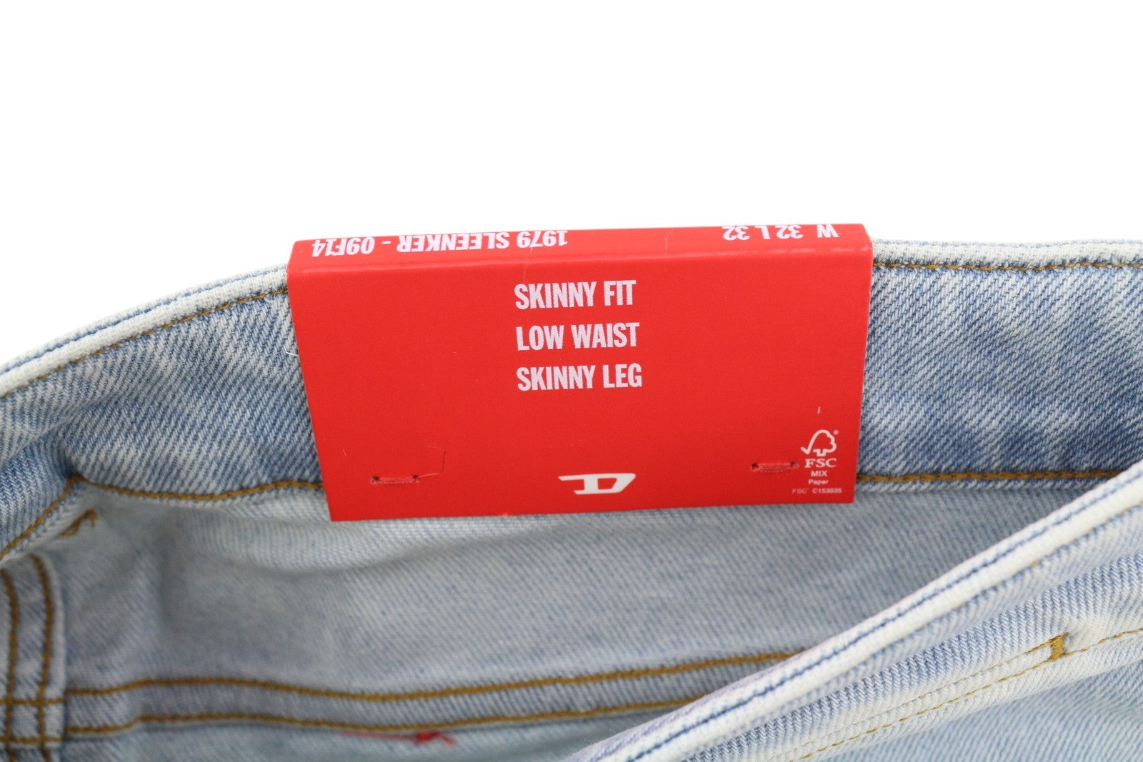 DIESEL 1979 Sleenker 09F14 Men Jeans W32/L32 Skinny Low Waist Distress RRP€250