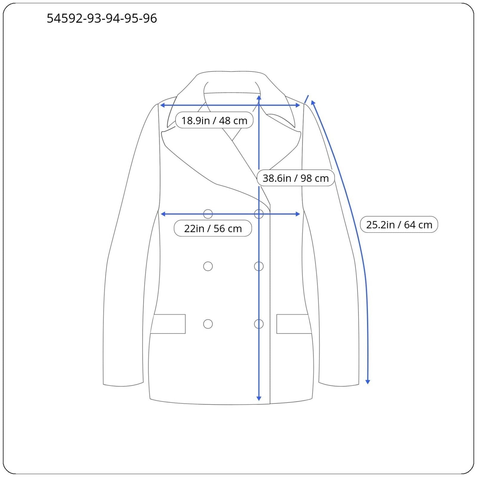 REPLAY Mens Navy Coat 50 Classic Wool Blend Double-Breasted Peak Collar Lined