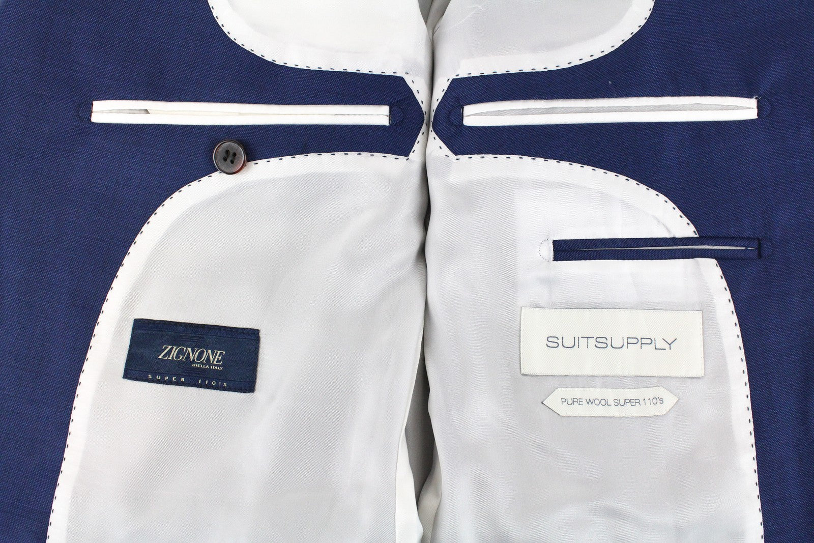 „SUITSUPPLY Napoli“ vyriškas švarkas, UK38S, mėlynas, grynos vilnos, vienaeilis, su įpjova apykakle 