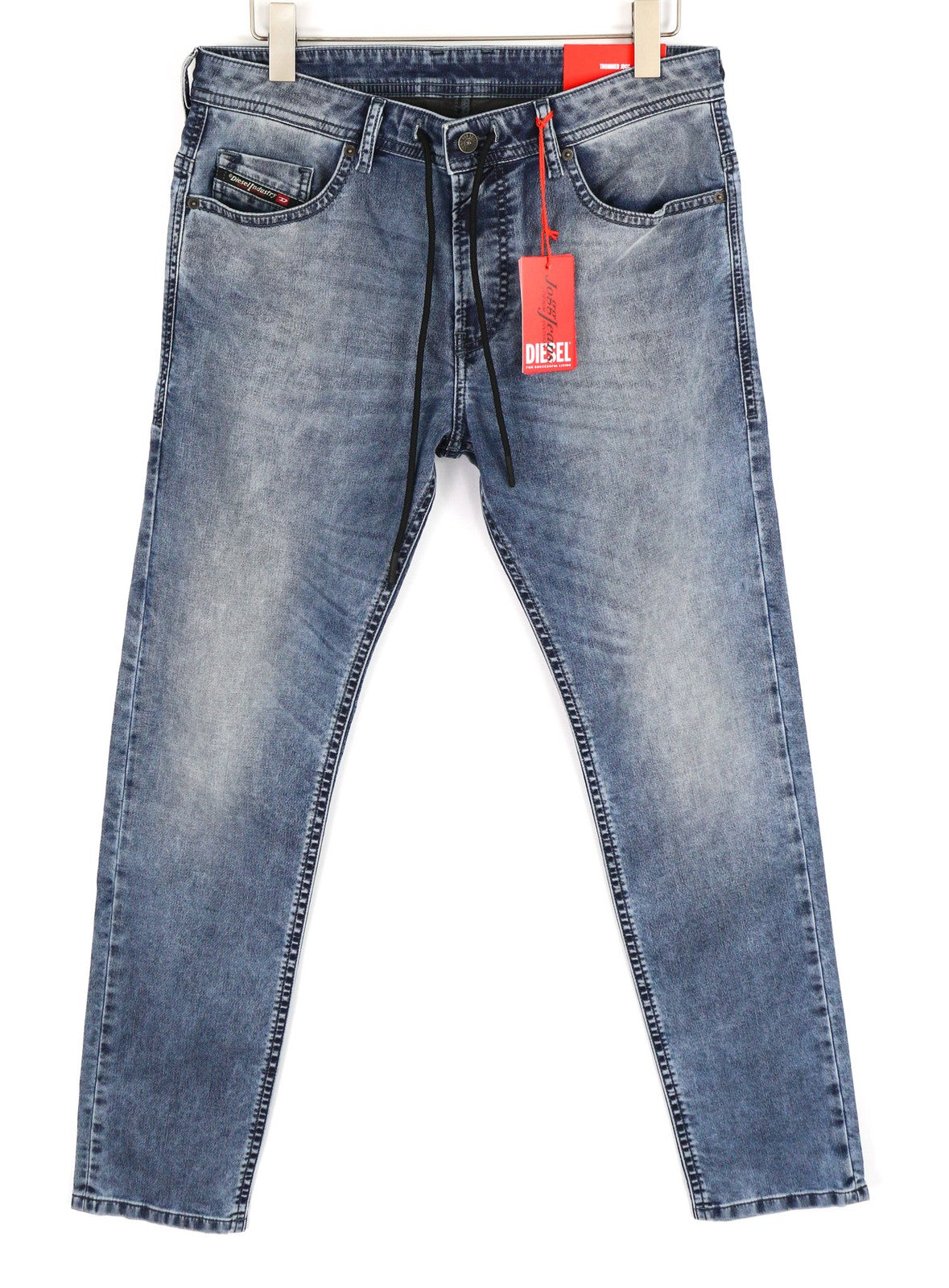 DIESEL Thommer-Y-Ne Jogg RR69N Mens Jeans W34/L32 Zipper Washed Blue RRP€250