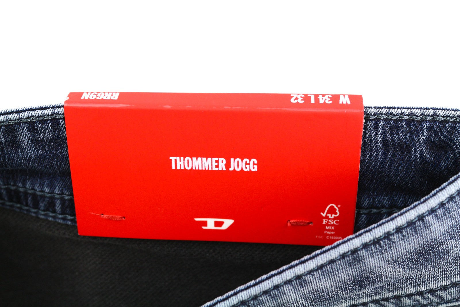 DIESEL Thommer-Y-Ne Jogg RR69N Mens Jeans W34/L32 Zipper Washed Blue RRP€250