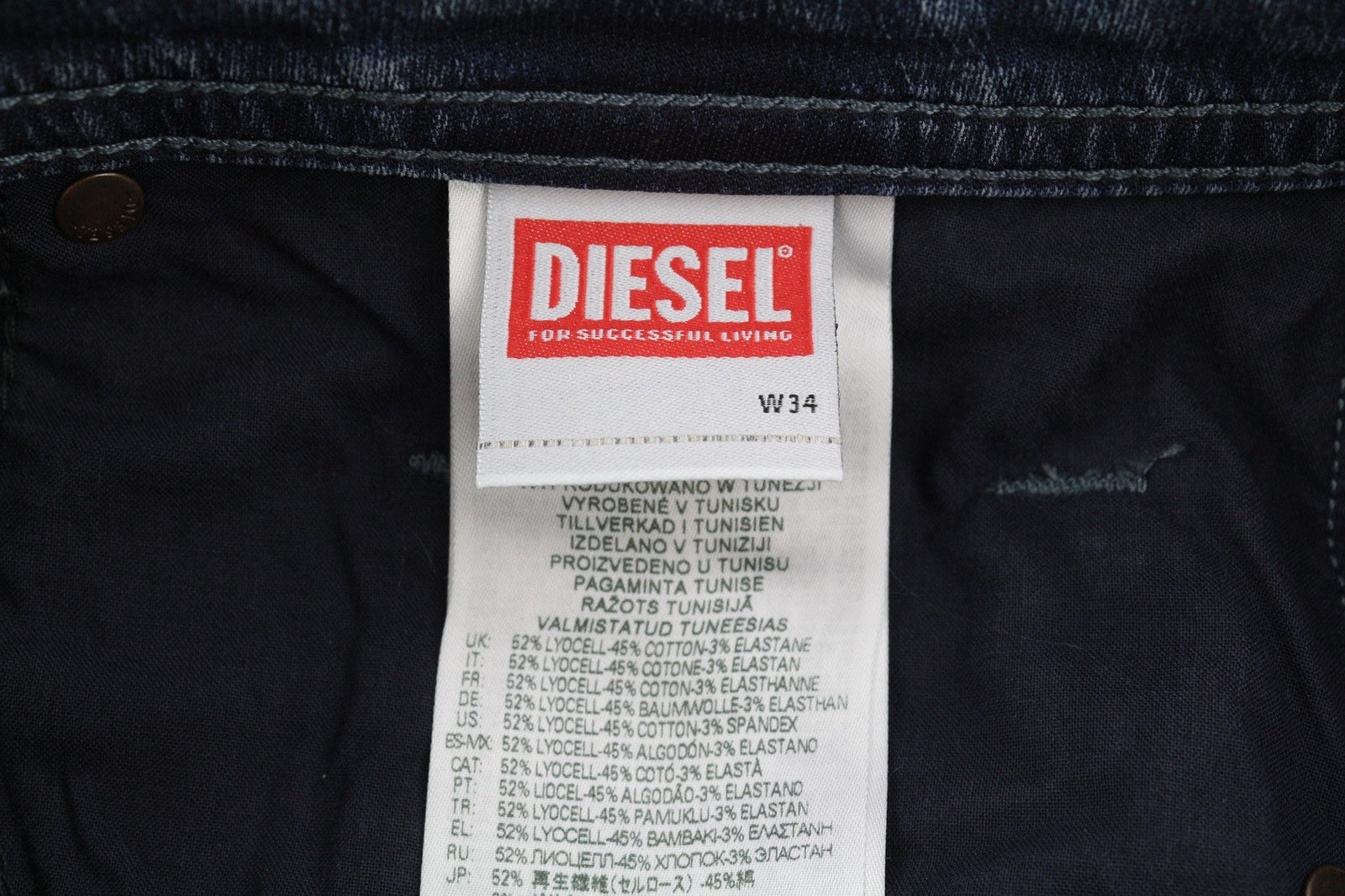 DIESEL Thommer-Y-Ne Jogg RR69N Mens Jeans W34/L32 Zipper Washed Blue RRP€250