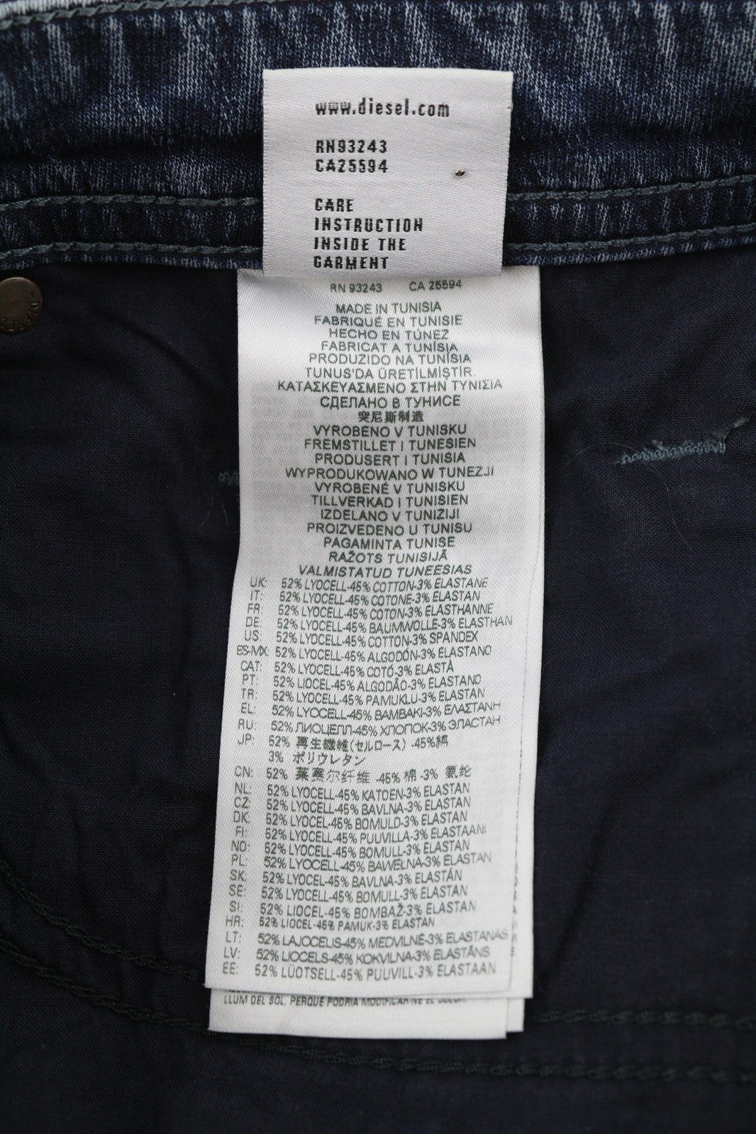 DIESEL Thommer-Y-Ne Jogg RR69N Mens Jeans W34/L32 Zipper Washed Blue RRP€250