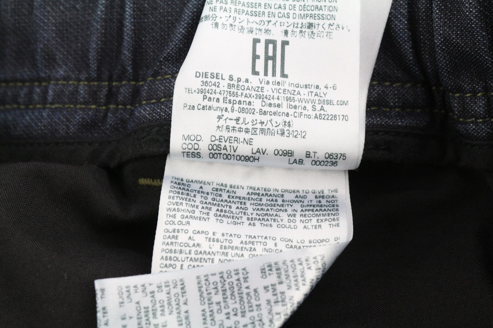 DIESEL D-Everi-Ne Jogg 009BI Mens Jeans W30 Sweat RRP€300 Removable Legs